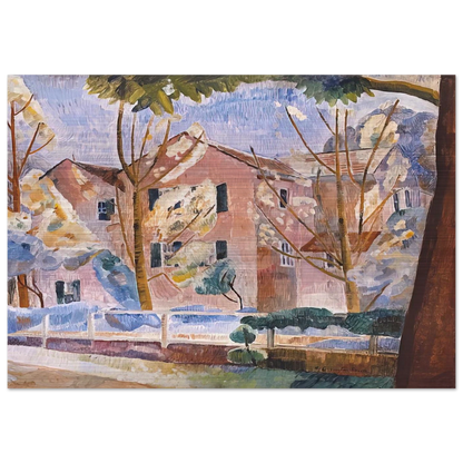 House with trees - 1935 - Grace Cossington Smith Brushed Aluminum Print - 70x100 cm / 28x40 inches | Grace Cossington Smith Aluminum Print | Grace Cossington Smith Prints