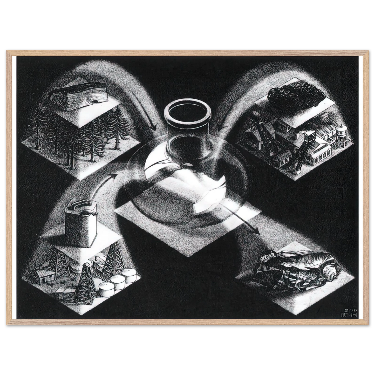 MC Escher - SYNTHESIS Wall Art - 30x40 cm / 12x16 inches - Fine Art Poster-canvas - -