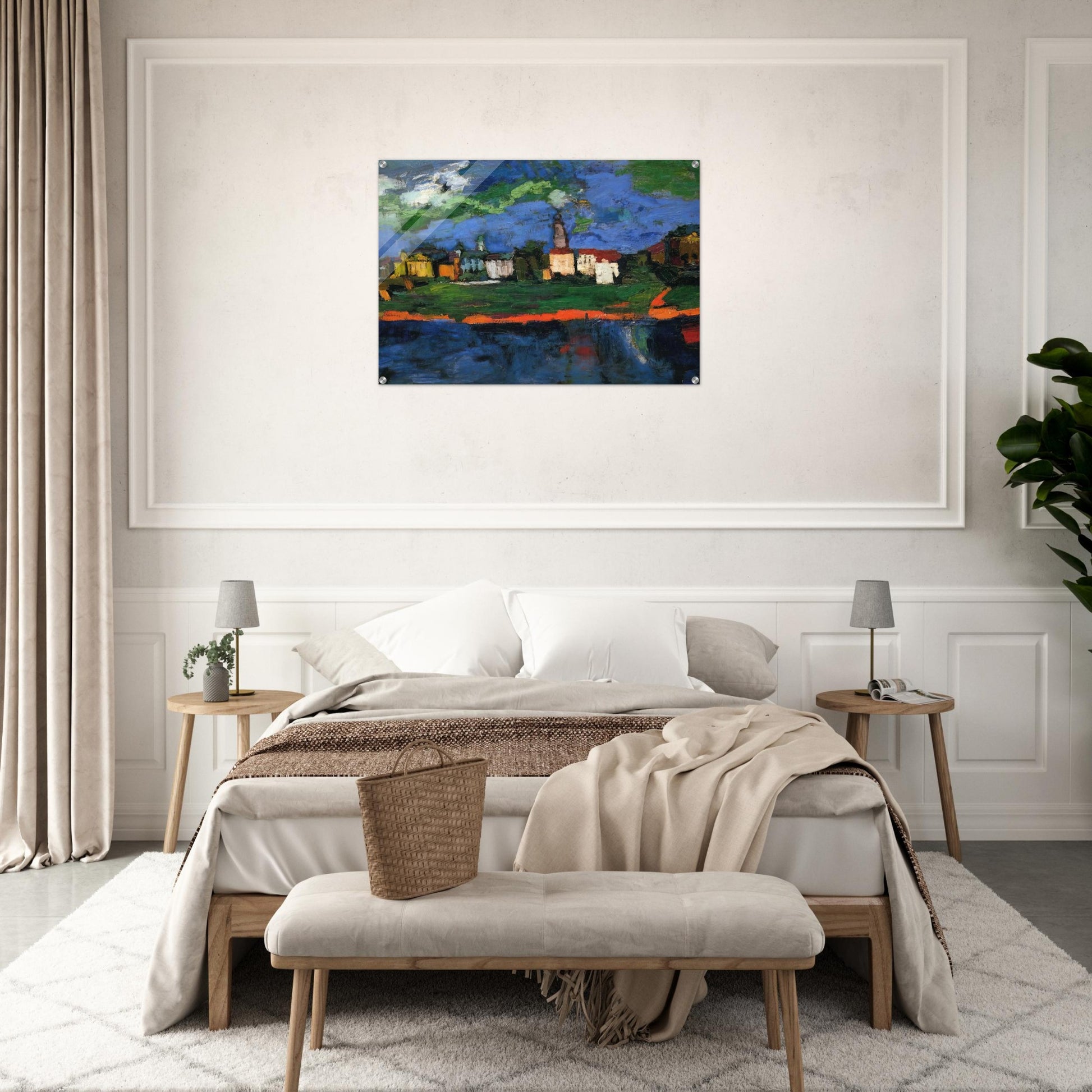 THE ELBE NEAR DRESDEN - OSKAR KOKOSCHKA Acrylic Print - 70x100 cm / 28x40″ inches