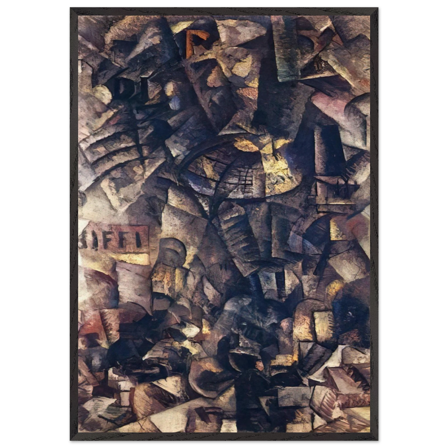 GALLERIA IN MILAN - Carlo Carra 70x100 cm / 28x40 inches Framed Art Print – Black Wooden Frame