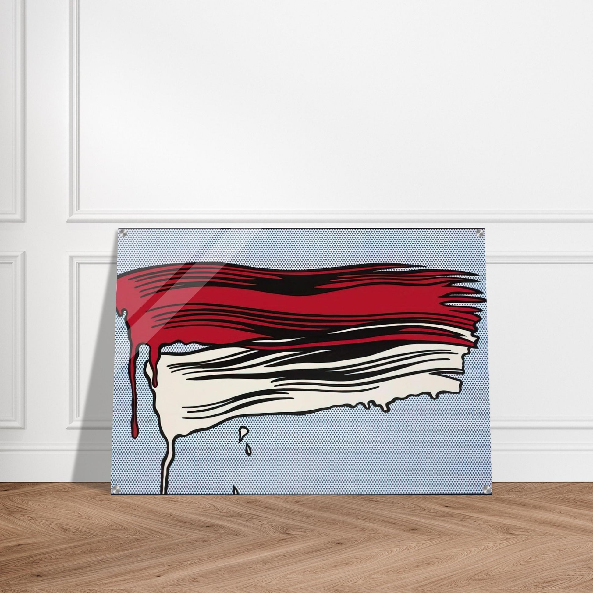 RED AND WHITE BRUSHSTROKES 1965 - Roy Lichtenstein Acrylic Print - 70x100 cm / 28x40″ inches