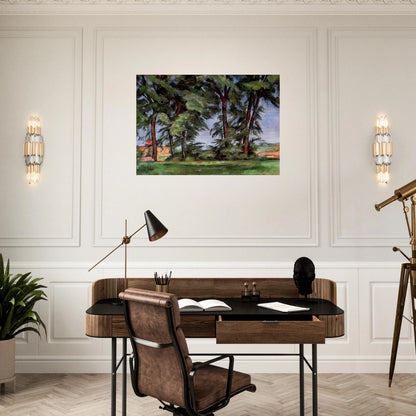 Tall Trees at the Jas de Bouffan - Paul Cézanne Brushed Aluminum Print - 70x100 cm / 28x40 inches | Paul Cézanne Aluminum Print | Paul Cézanne Prints
