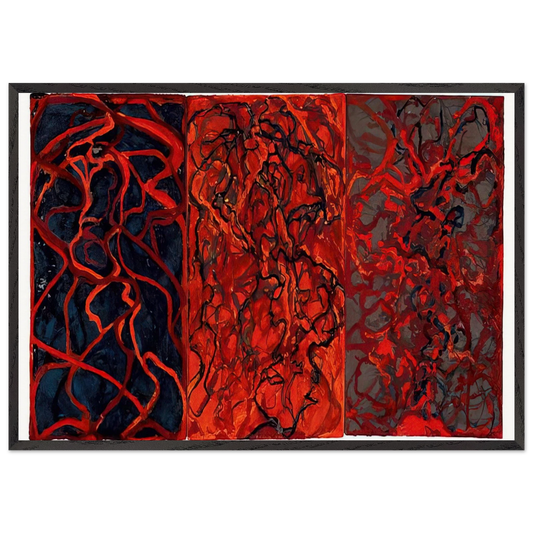 Nevisian Triptych - 2008 - Brice Marden 70x100 cm / 28x40 inches Framed Art Print – Black Wooden Frame