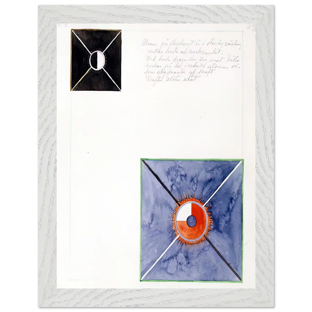 Hilma af Klint - ATOM SERIES NO 8 ATOM ON THE ETHER PLANE IS IN CONSTANT CHANGE BETWEEN REST AND ACTIVITY AT THE 1917 Wall art - 15x20 cm / 6x8 Inches - Premium Wooden Framed Poster With Fine Art Paper - Wood frame