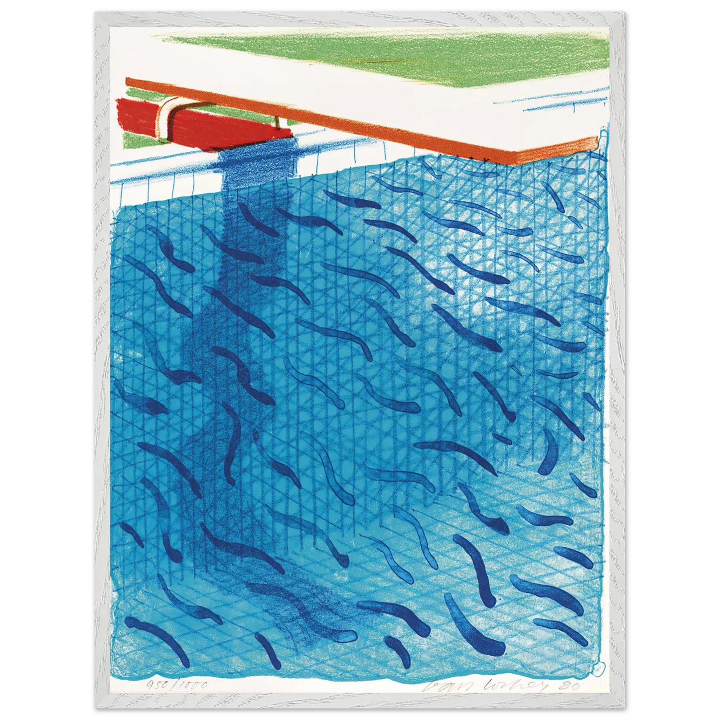 David Hockney - David Hockney Wall art - 30x30 cm / 12x12 inches - Premium Wooden Framed Poster With Fine Art Paper-canvas - White frame