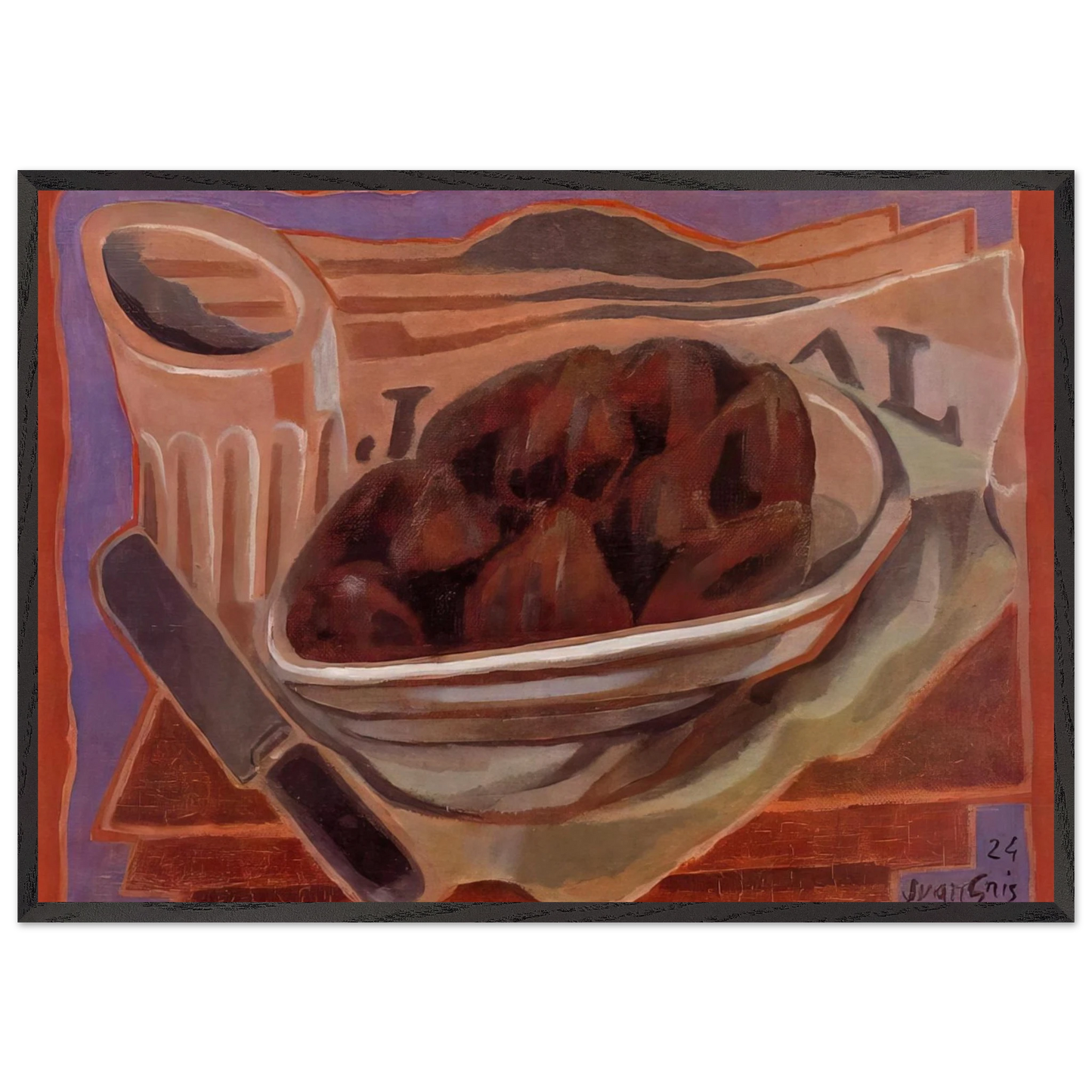 FIGS - Juan Gris 70x100 cm / 28x40 inches Framed Art Print – Black Wooden Frame