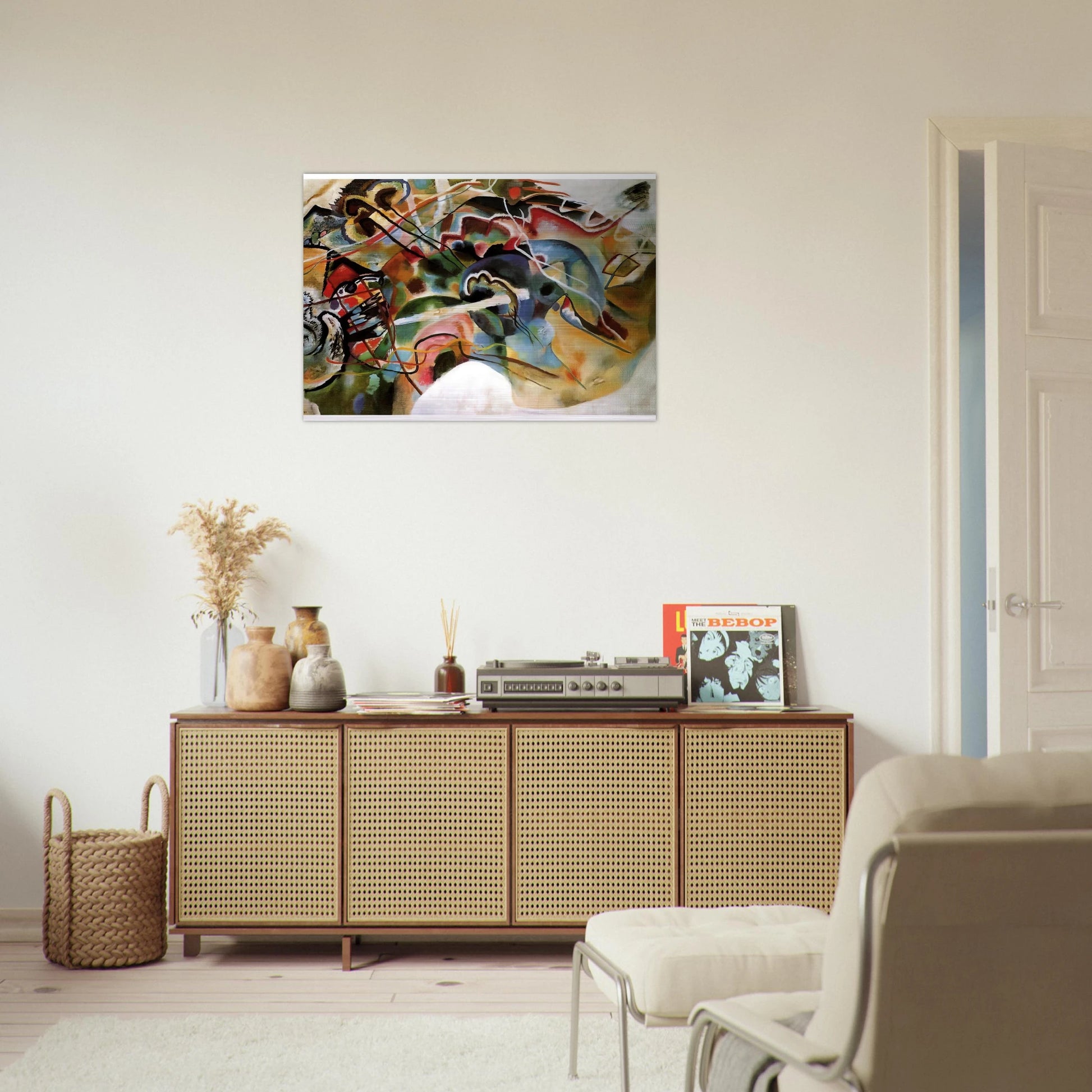 PICTURE WITH A WHITE BORDER 1913 - Wassily Kandinsky Brushed Aluminum Print - 70x100 cm / 28x40 inches | Wassily Kandinsky Aluminum Print | Wassily Kandinsky Prints