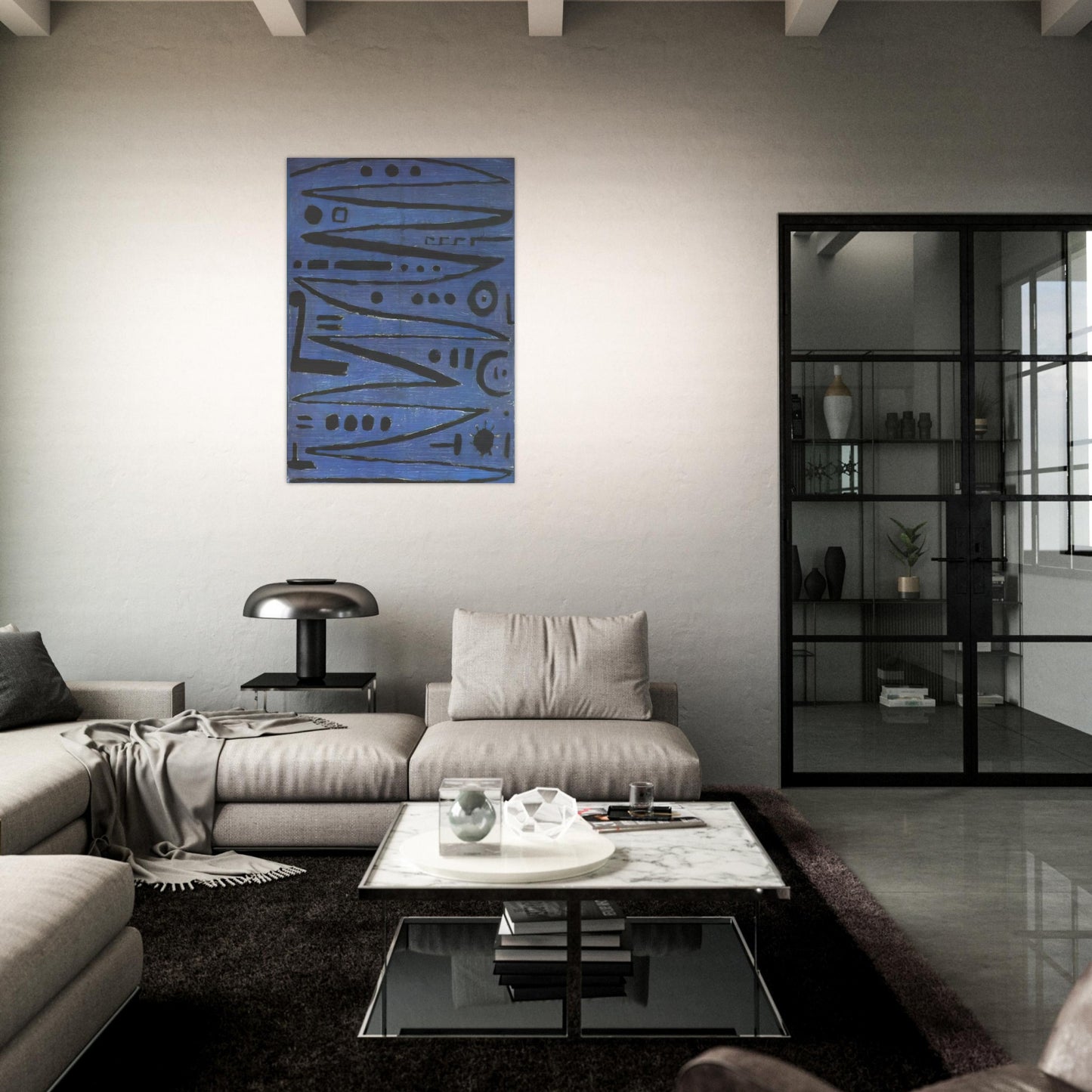 HEROIC FIDDLING 1938 - Paul Klee Brushed Aluminum Print - 70x100 cm / 28x40 inches | Paul Klee Aluminum Print | Paul Klee Prints
