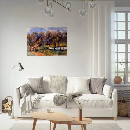Landscape with Orchard - Pierre-Auguste Renoir Brushed Aluminum Print - 70x100 cm / 28x40 inches | Pierre-Auguste Renoir Aluminum Print | Pierre-Auguste Renoir Prints