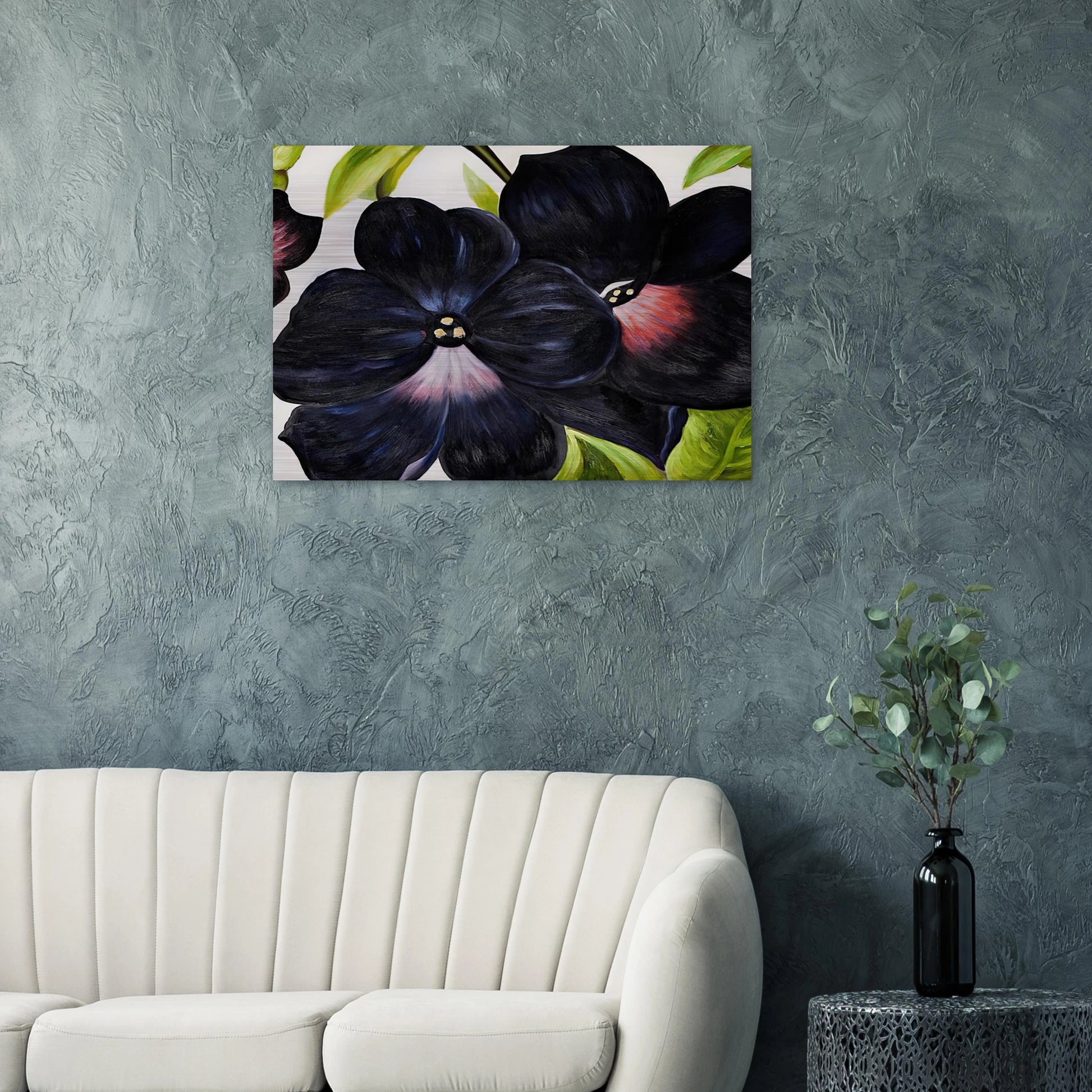 Black and Purple Petunias - Georgia O'Keeffe Brushed Aluminum Print - 70x100 cm / 28x40 inches | Georgia O'Keeffe Aluminum Print | Georgia O'Keeffe Prints