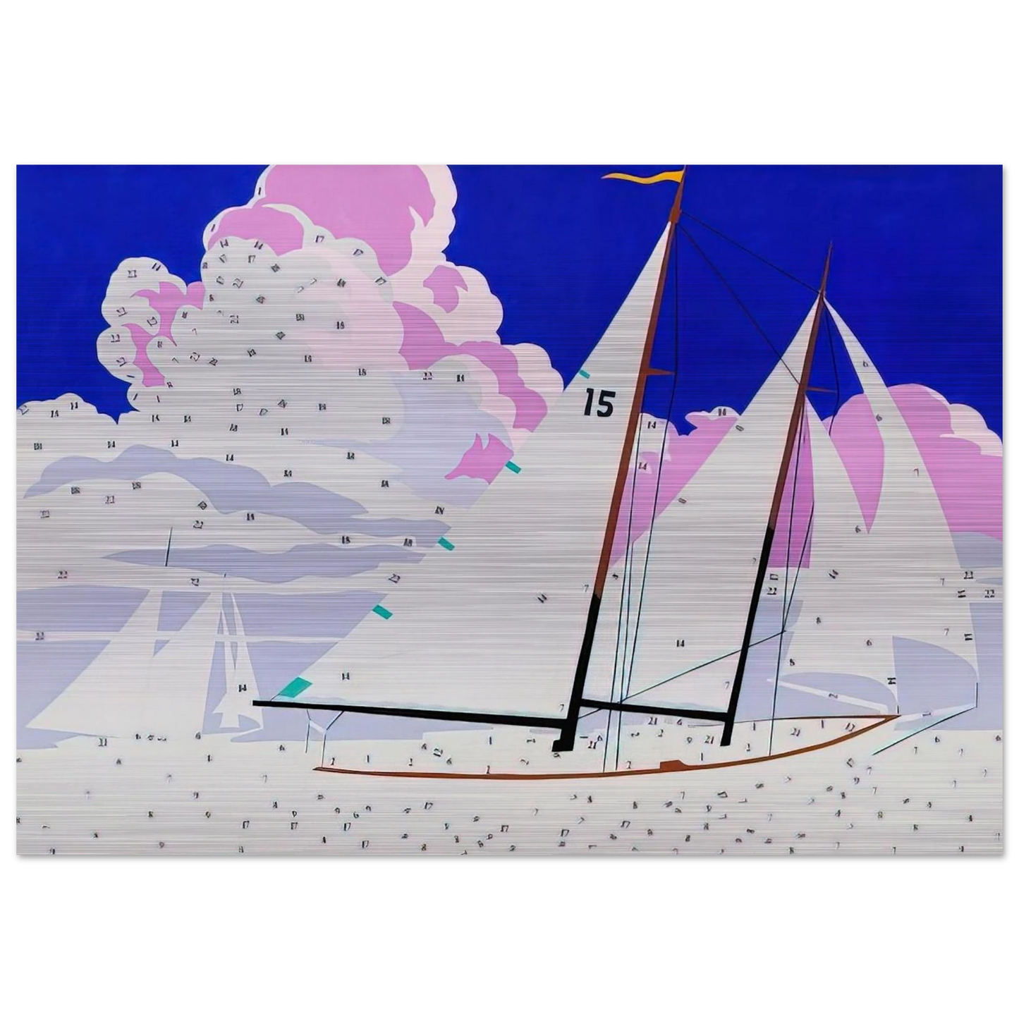 Do It Yourself  Sailboats  - Andy Warhol Brushed Aluminum Print - 70x100 cm / 28x40 inches | Andy Warhol Aluminum Print | Andy Warhol Prints