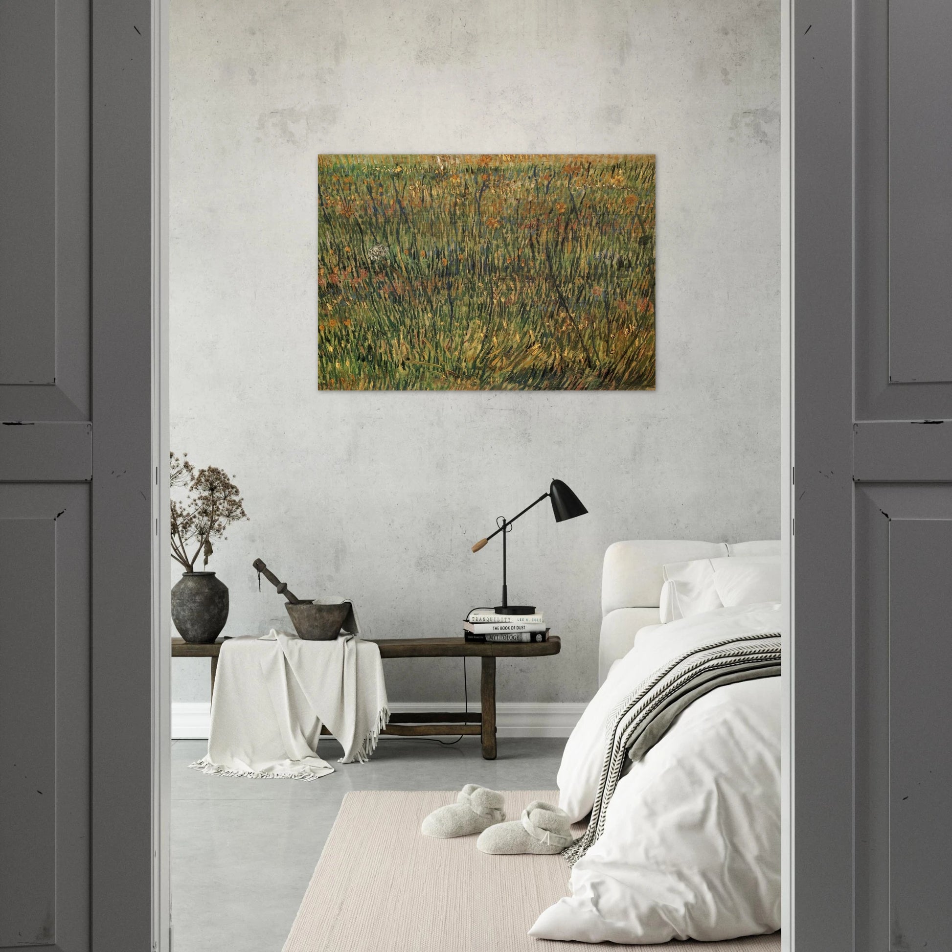 Pasture in Bloom - Vincent van Gogh Brushed Aluminum Print - 70x100 cm / 28x40 inches | Vincent van Gogh Aluminum Print | Vincent van Gogh Prints