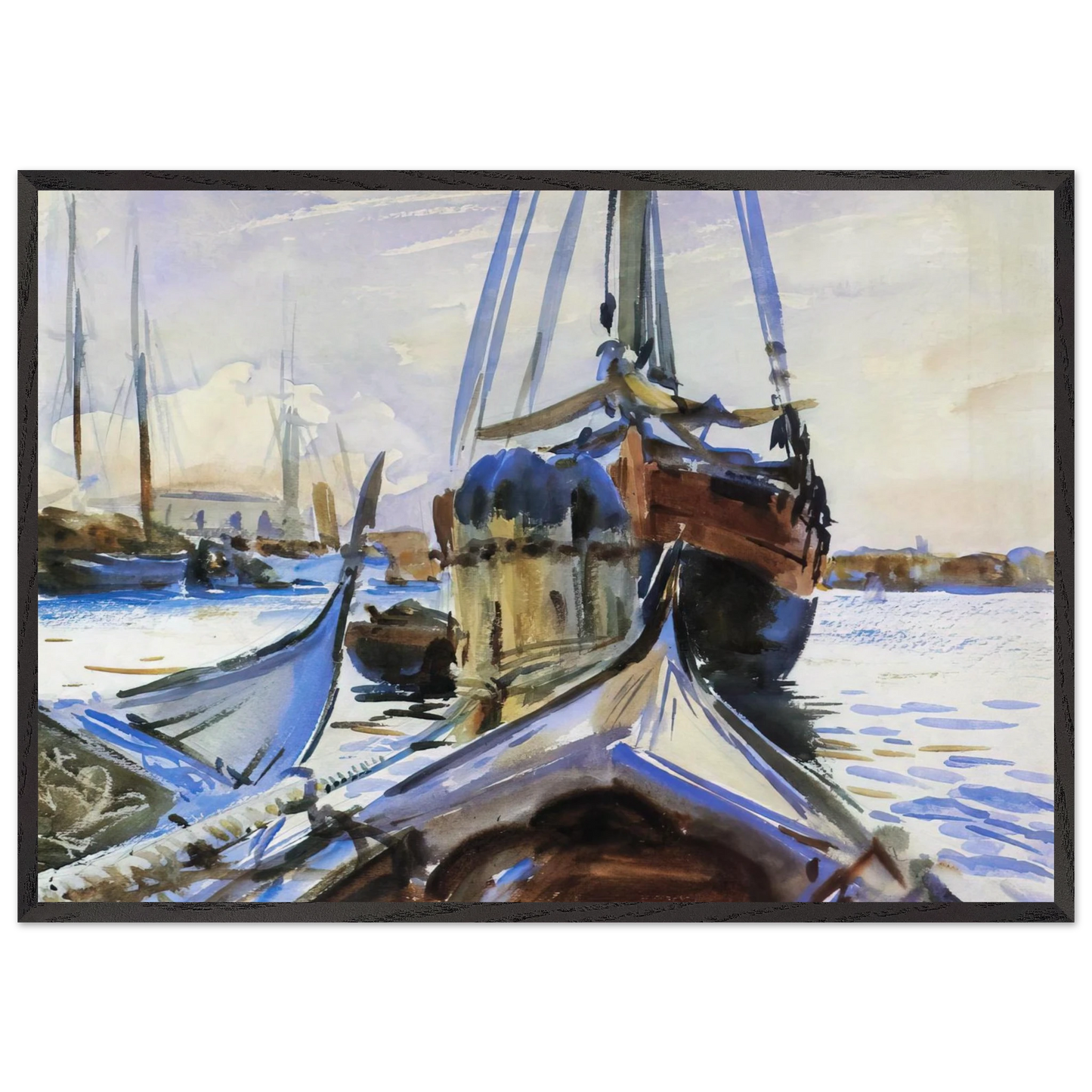Venice - John Singer Sargent 70x100 cm / 28x40 inches Framed Art Print – Black Wooden Frame