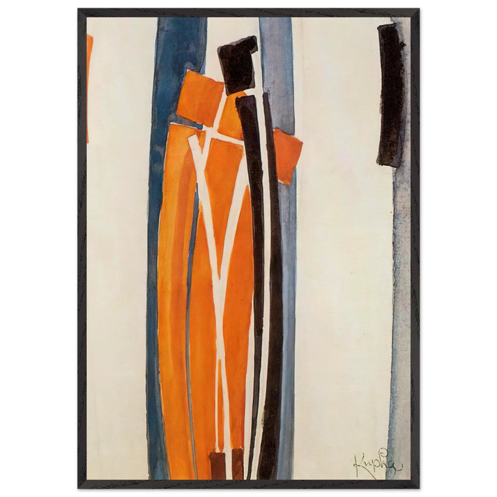Drawings of curves - Frantisek Kupka 70x100 cm / 28x40 inches Framed Art Print – Black Wooden Frame