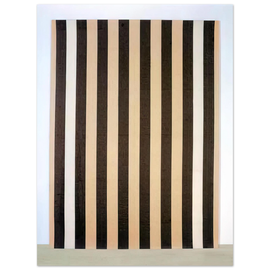 Daniel Buren - Peinture acrylique blanche sur tissu rayÃƒÂ© blanc et marron - 1972  75x100 cm / 30x40inches Fine Art Poster