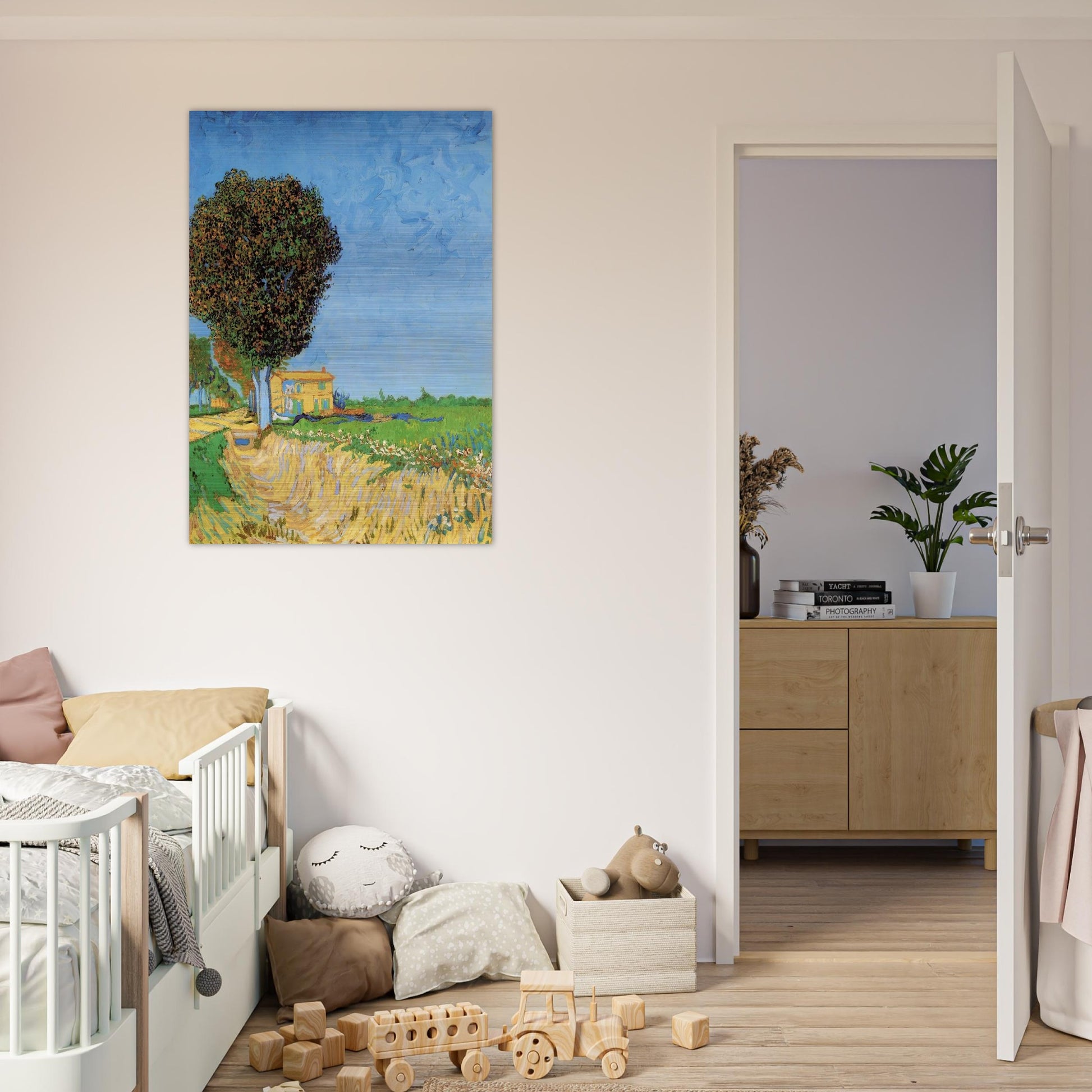 A Lane near Arles - Vincent van Gogh Brushed Aluminum Print - 70x100 cm / 28x40 inches | Vincent van Gogh Aluminum Print | Vincent van Gogh Prints