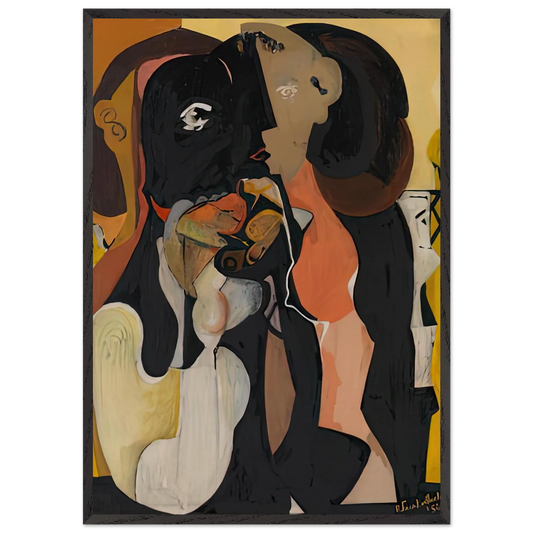 Woman 1950- - Helen Frankenthaler 70x100 cm / 28x40 inches Framed Art Print – Black Wooden Frame