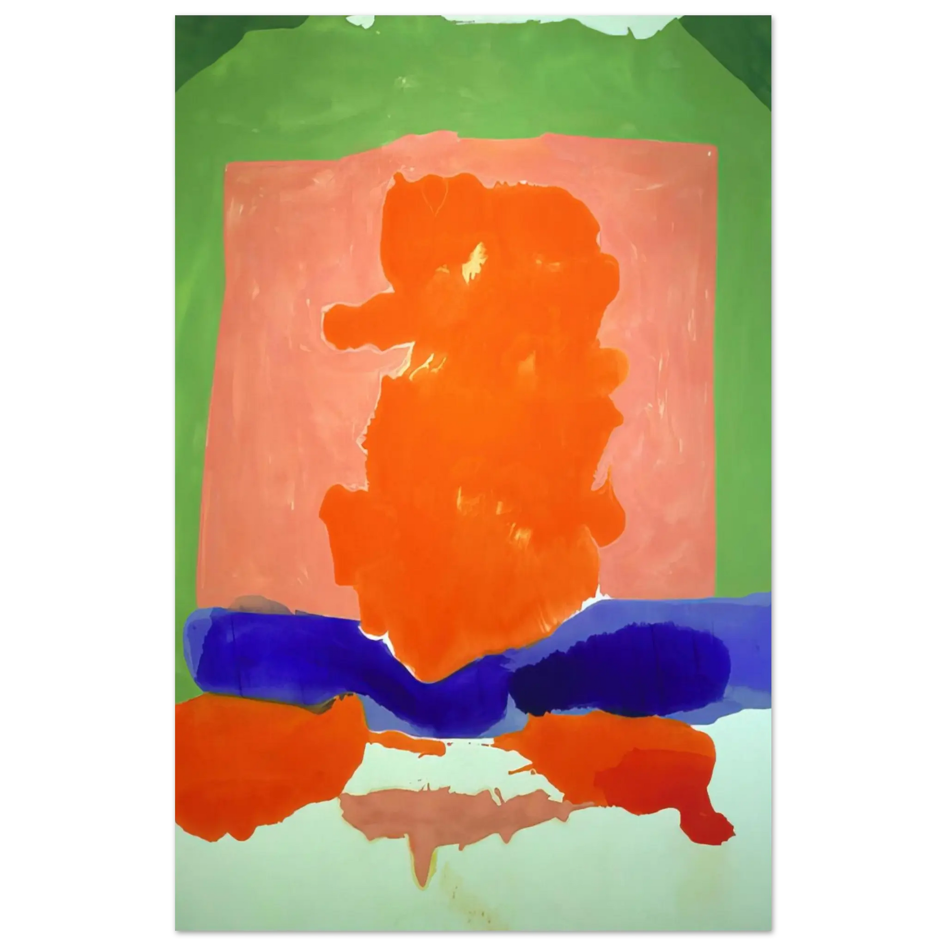 Helen Frankenthaler - Small s Paradise - 1964 Wall art - 28x43  cm / XL (11x17 Inches) - Premium Wooden Framed Poster With Fine Art Paper - Black frame