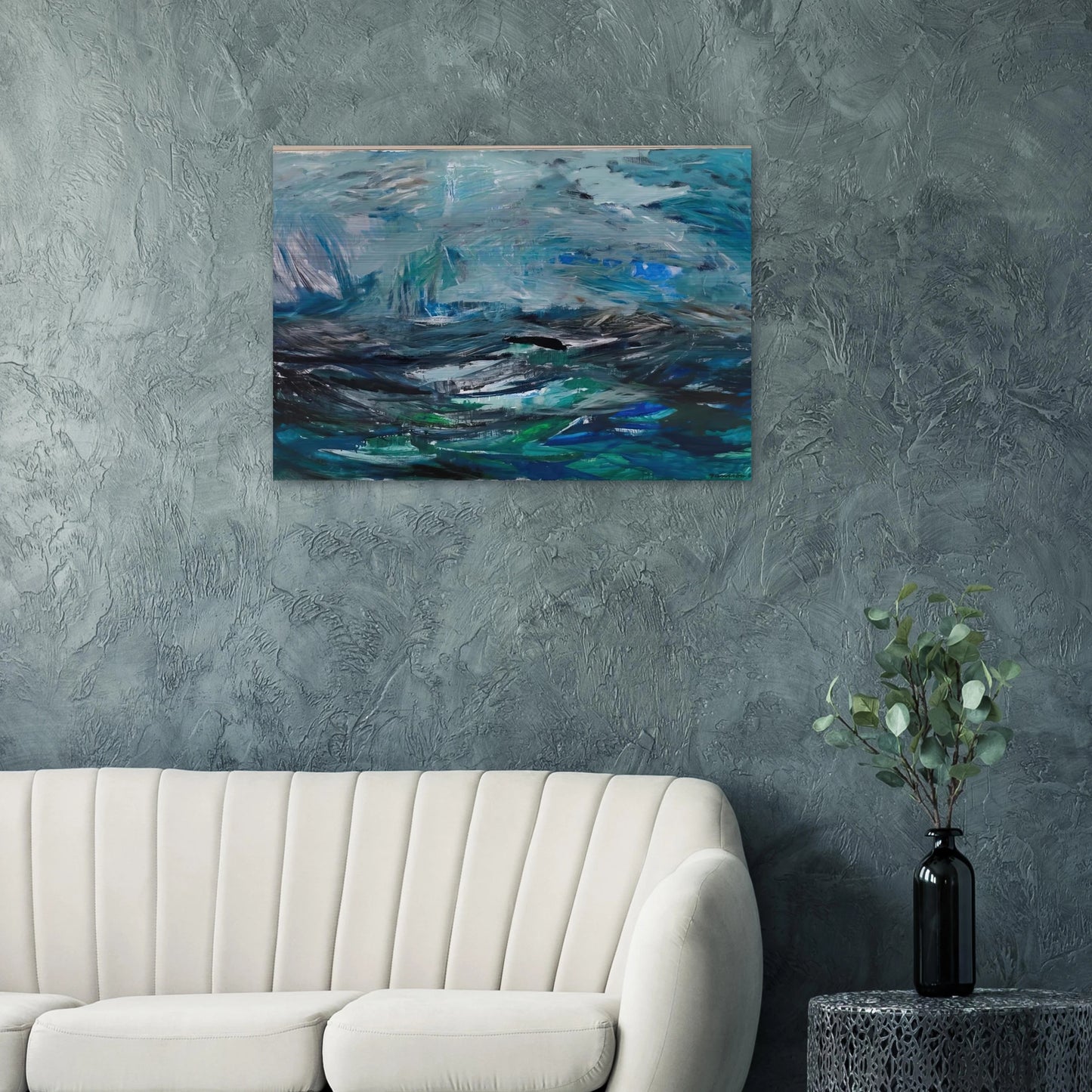 Abstract Sea - 1963 - Tove Jansson Brushed Aluminum Print - 70x100 cm / 28x40 inches | Tove Jansson Aluminum Print | Tove Jansson Prints