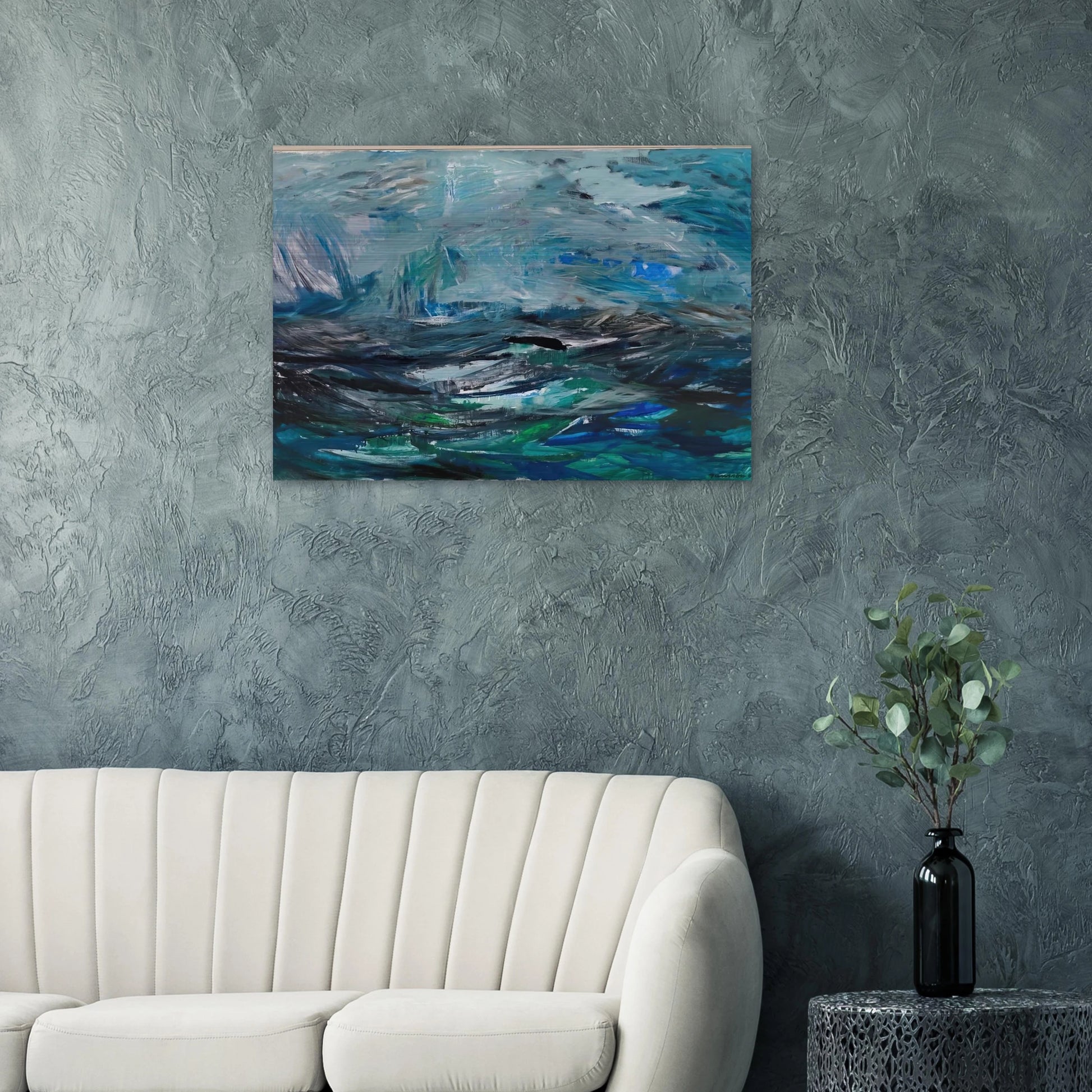 Abstract Sea - 1963 - Tove Jansson Brushed Aluminum Print - 70x100 cm / 28x40 inches | Tove Jansson Aluminum Print | Tove Jansson Prints