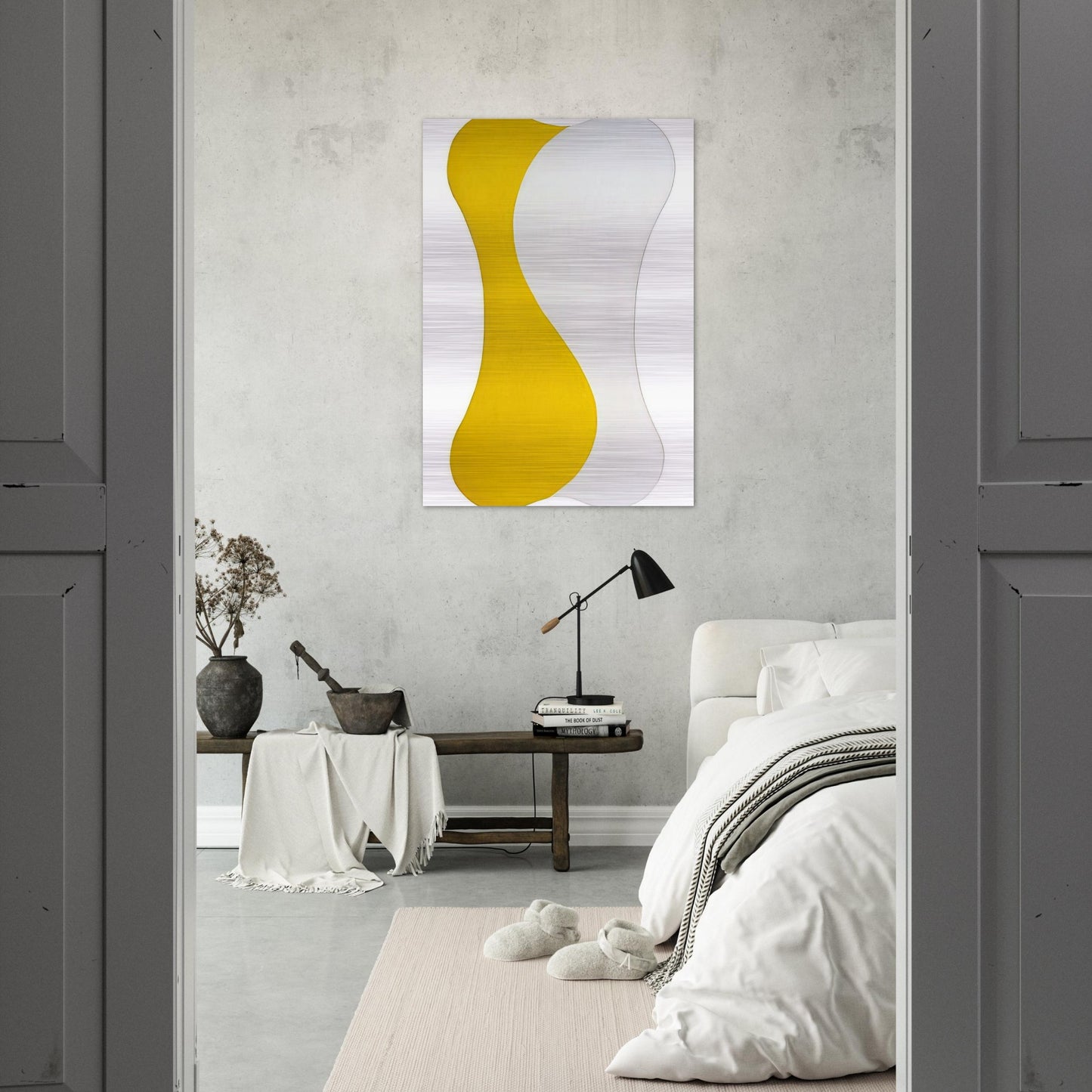 Yellow White [Sun] - 1959 - Leon Polk Smith Brushed Aluminum Print - 70x100 cm / 28x40 inches | Leon Polk Smith Aluminum Print | Leon Polk Smith Prints