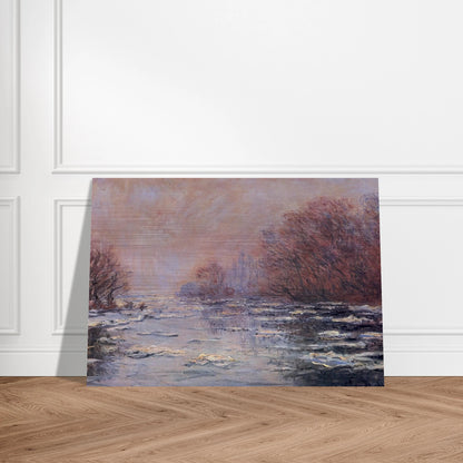 River Thawing near Vetheuil - claude monet Brushed Aluminum Print - 70x100 cm / 28x40 inches | claude monet Aluminum Print | claude monet Prints