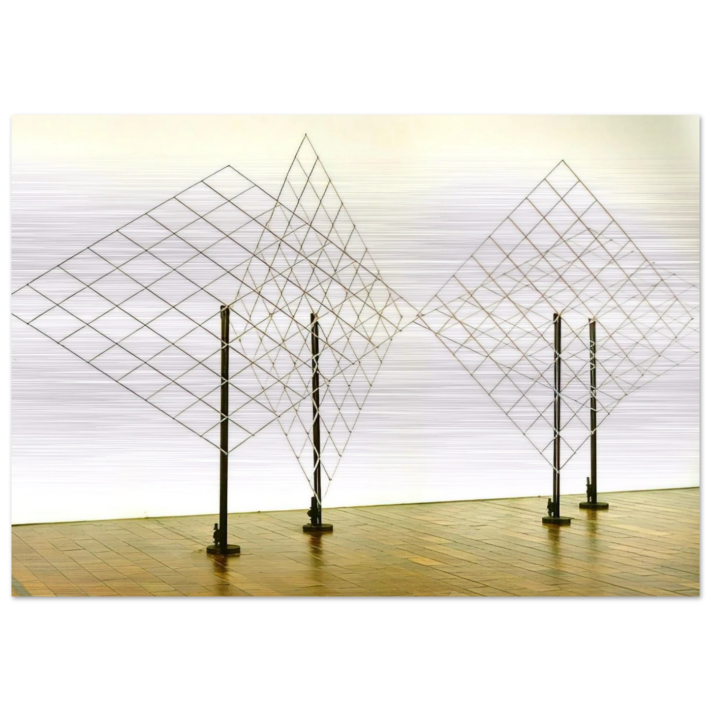 4 Self-distorting Grids - 1965 - Francois Morellet Brushed Aluminum Print - 70x100 cm / 28x40 inches | Francois Morellet Aluminum Print | Francois Morellet Prints