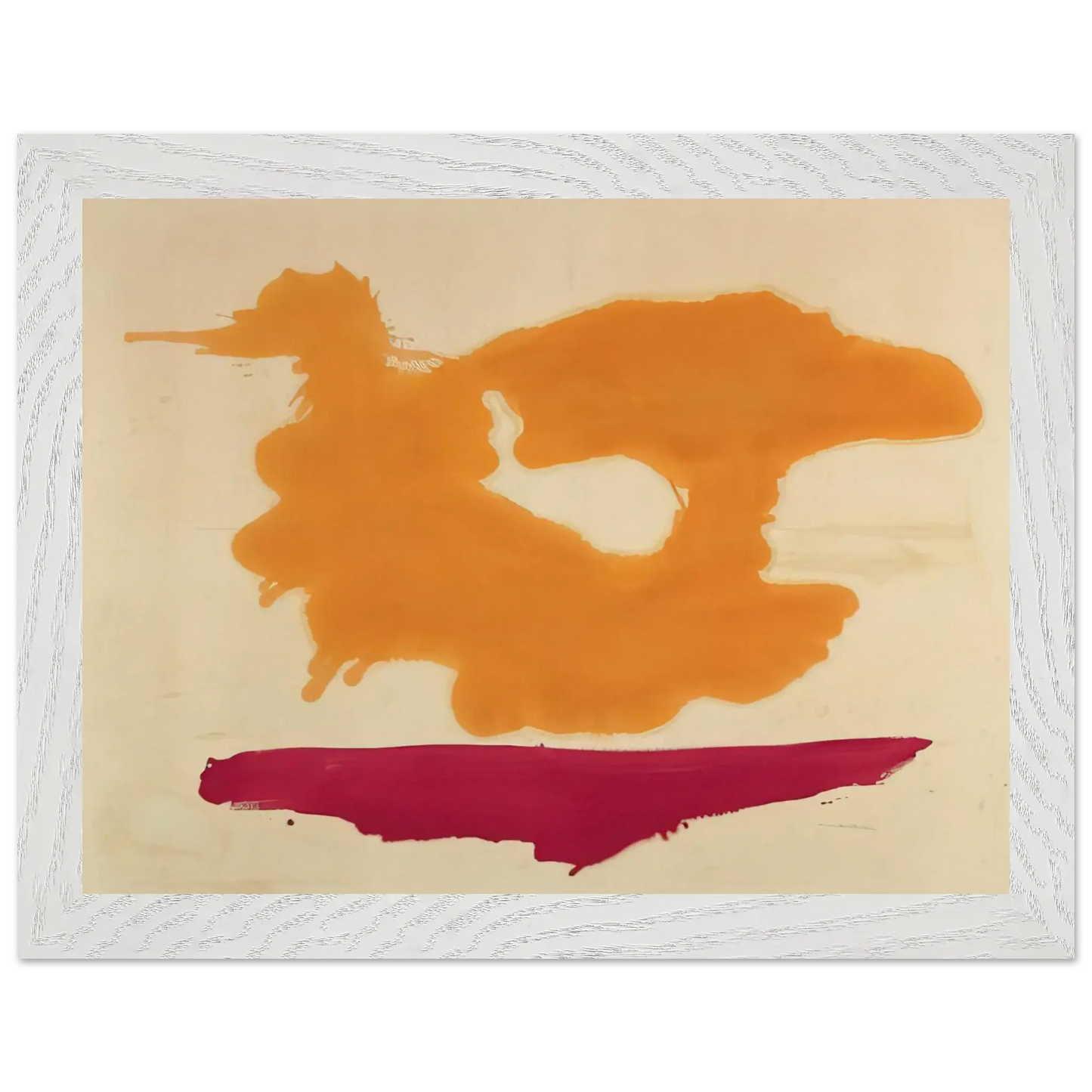 Helen Frankenthaler - Only Orange - 1963 Wall art - 27x35 cm / 11x14 Inches - Premium Wooden Framed Poster With Fine Art Paper - White frame
