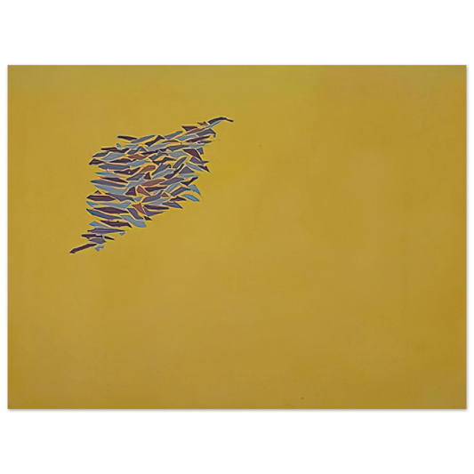 Robert Goodnough - Colors on Yellow Gold - 1973  75x100 cm / 30x40inches Fine Art Poster