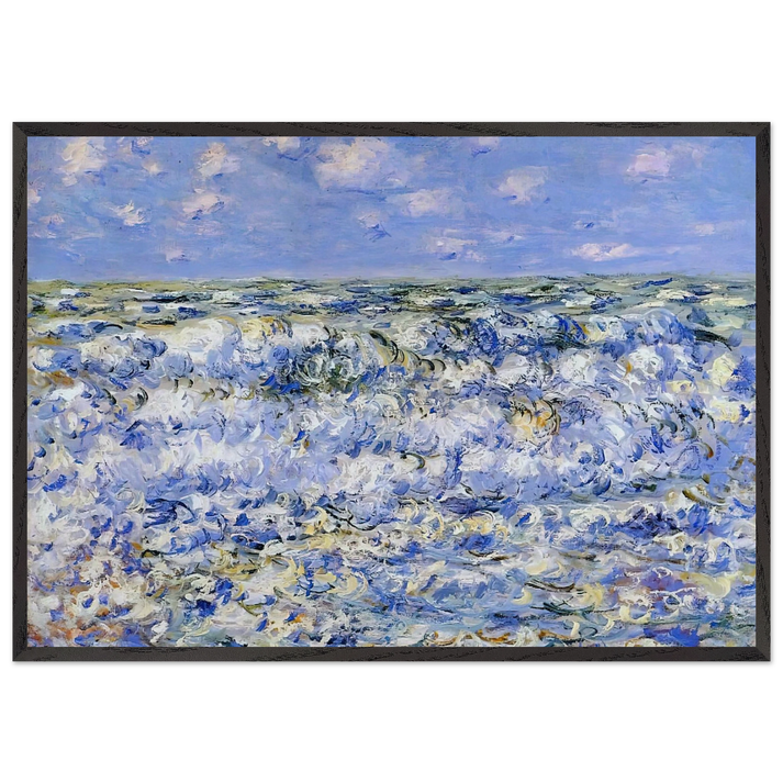 Waves Breaking - claude monet 70x100 cm / 28x40 inches Framed Art Print – Black Wooden Frame