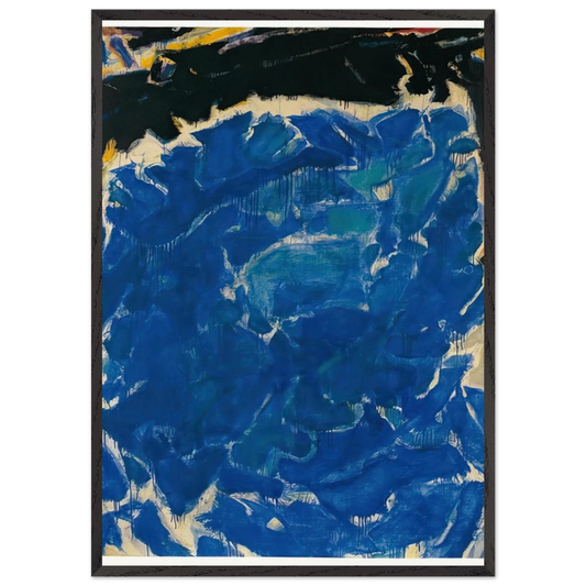 Deep Blue and Black - Sam Francis 70x100 cm / 28x40 inches Framed Art Print – Black Wooden Frame