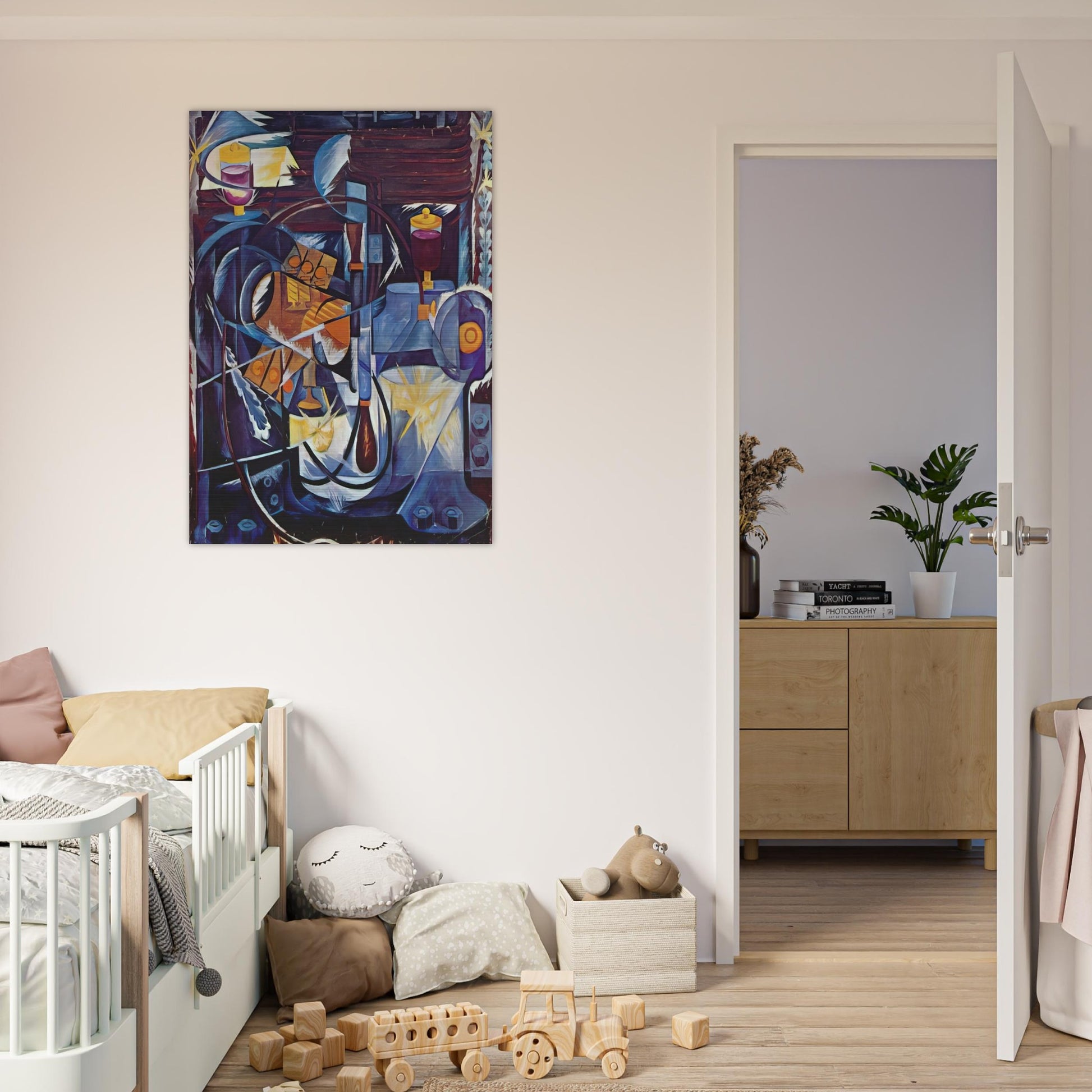 Dynamo machine - 1913 - Natalia Goncharova Brushed Aluminum Print - 70x100 cm / 28x40 inches | Natalia Goncharova Aluminum Print | Natalia Goncharova Prints