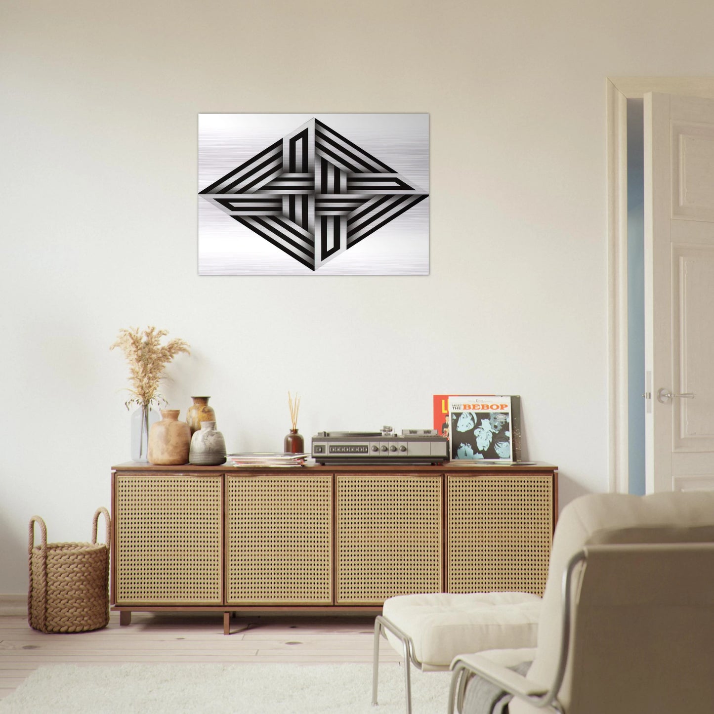 Kumo XV - 1973 - Omar Rayo Brushed Aluminum Print - 70x100 cm / 28x40 inches | Omar Rayo Aluminum Print | Omar Rayo Prints