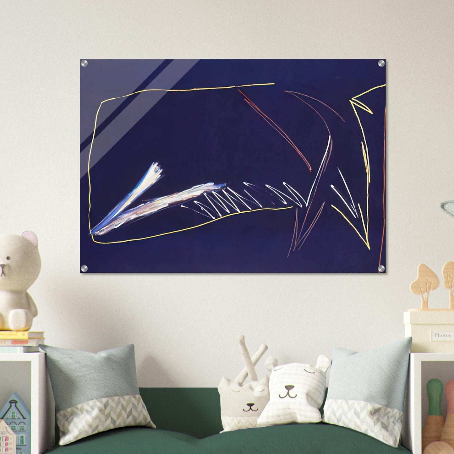 The Blue Whale - 1973 - Ronnie Landfield Acrylic Print - 70x100 cm / 28x40″ inches