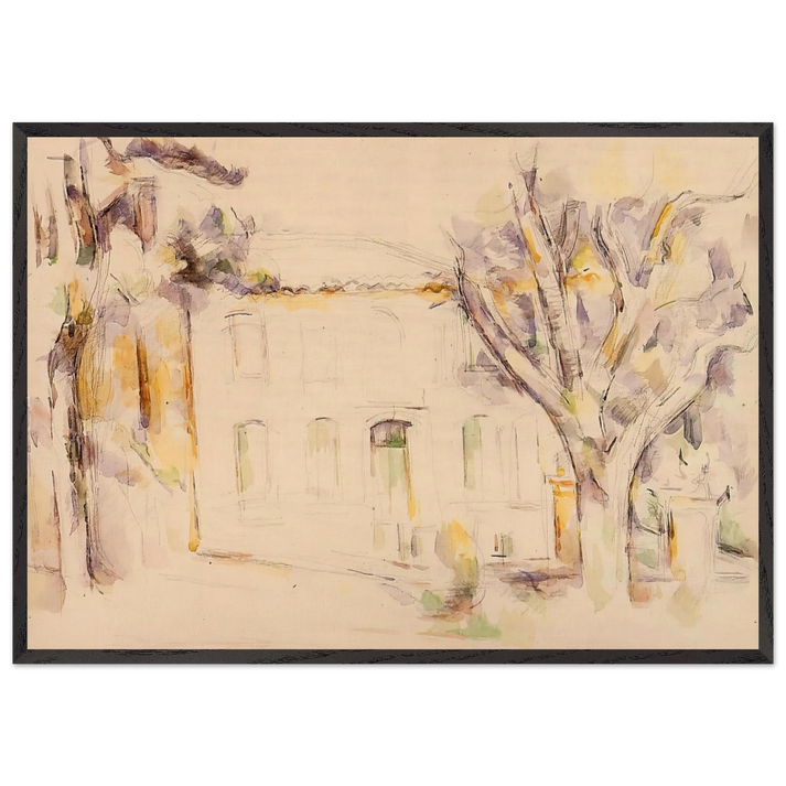 House in Provence - Paul Cezanne 70x100 cm / 28x40 inches Framed Art Print – Black Wooden Frame