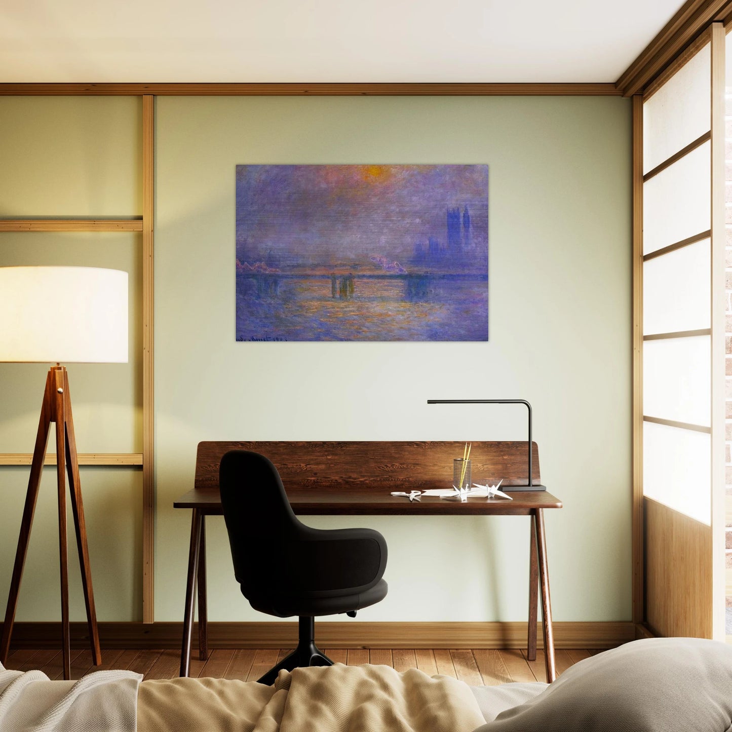 Charing Cross Bridge, The Thames 02 - claude monet Brushed Aluminum Print - 70x100 cm / 28x40 inches | claude monet Aluminum Print | claude monet Prints