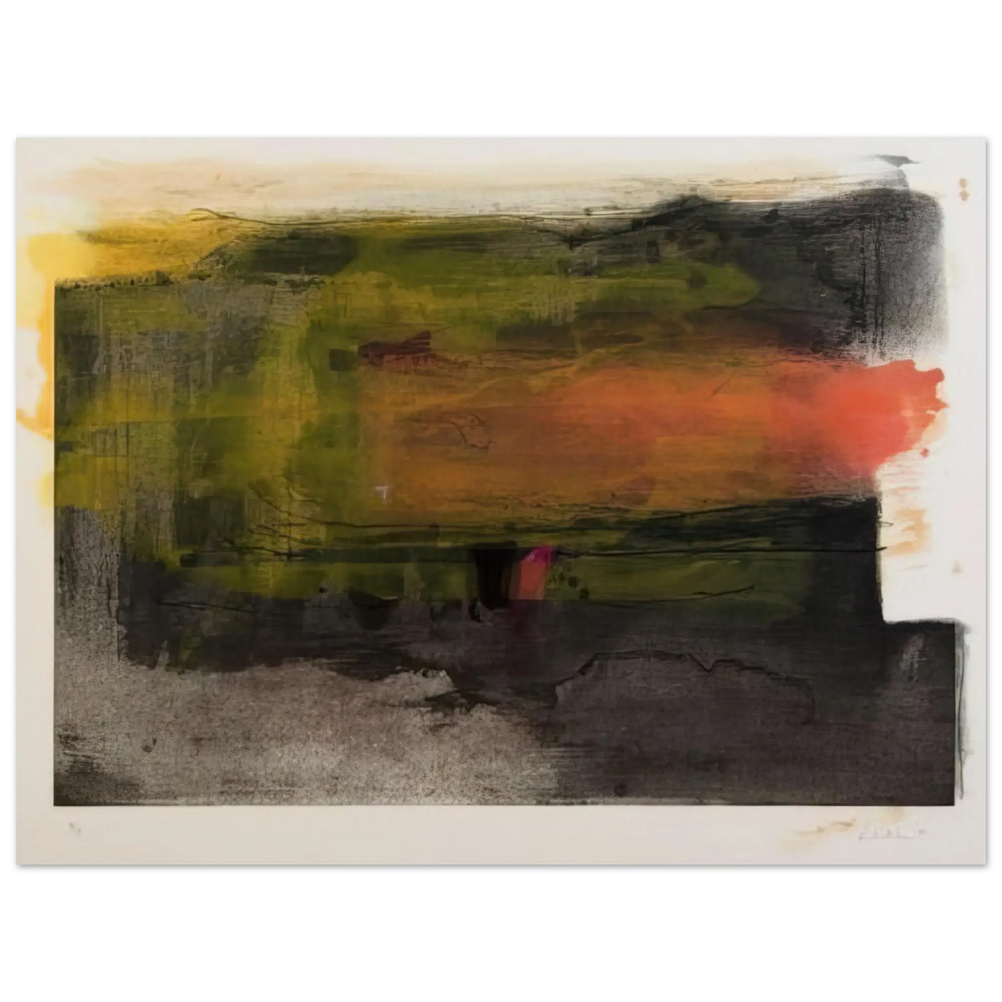Helen Frankenthaler - Deep Sun - 1983 Wall art - 15x20 cm / 6x8 Inches - Premium Wooden Framed Poster With Fine Art Paper - Black frame