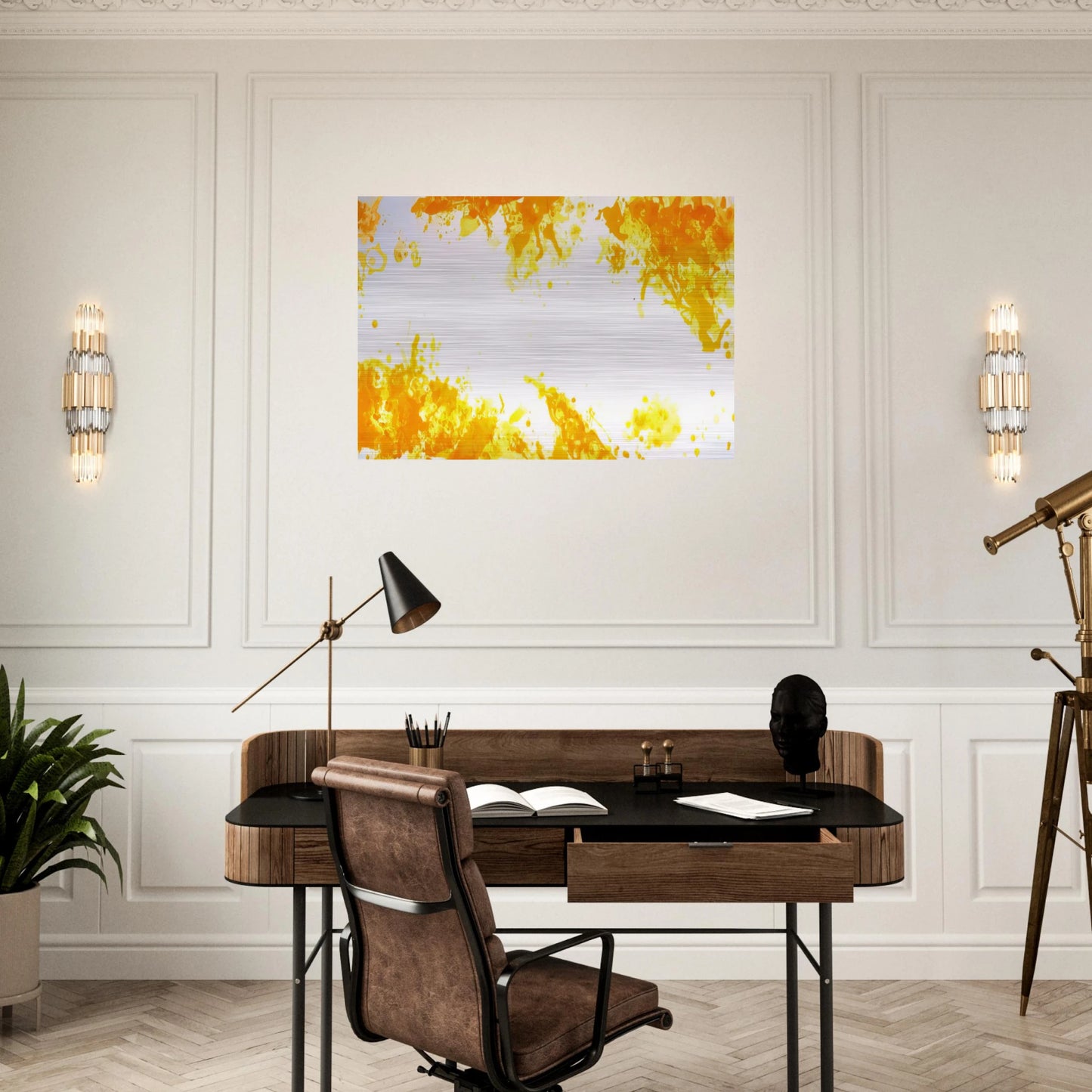Spleen  Yellow  - Sam Francis Brushed Aluminum Print - 70x100 cm / 28x40 inches | Sam Francis Aluminum Print | Sam Francis Prints