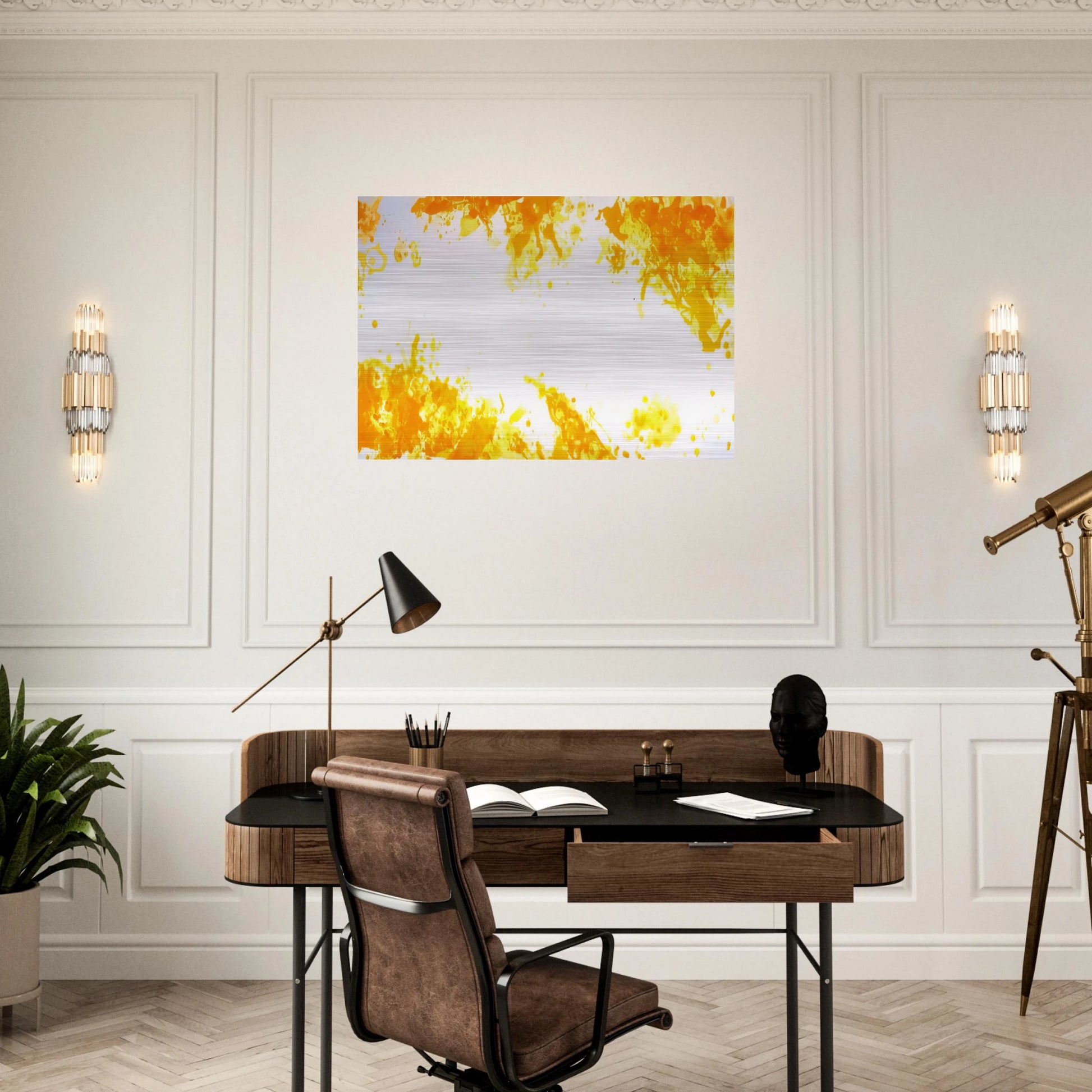 Spleen  Yellow  - Sam Francis Brushed Aluminum Print - 70x100 cm / 28x40 inches | Sam Francis Aluminum Print | Sam Francis Prints