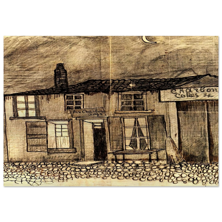 “Au Charbonnage” Café - Vincent van Gogh Brushed Aluminum Print - 70x100 cm / 28x40 inches | Vincent van Gogh Aluminum Print | Vincent van Gogh Prints