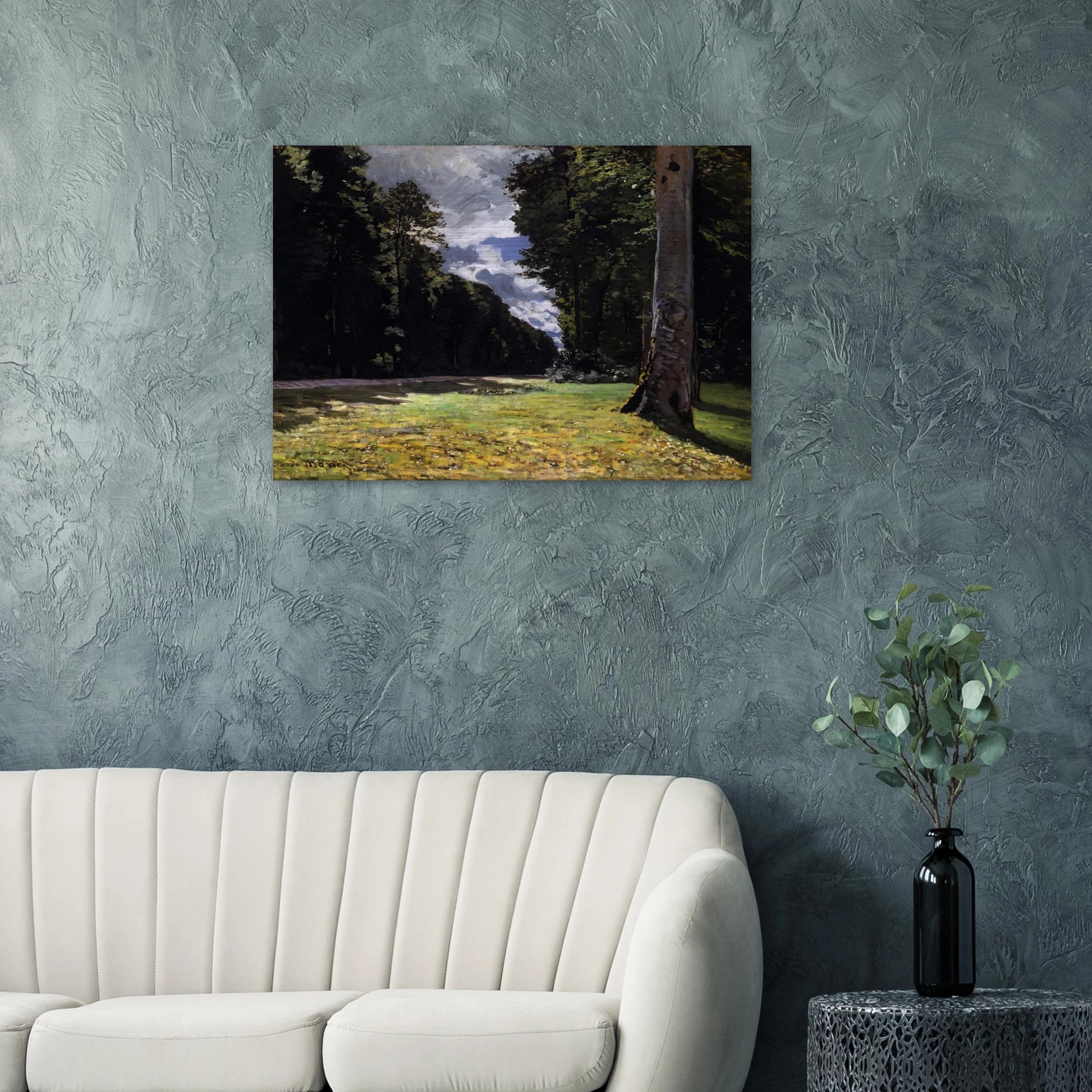 The Pave de Chailly in the Fontainbleau Forest - claude monet Brushed Aluminum Print - 70x100 cm / 28x40 inches | claude monet Aluminum Print | claude monet Prints