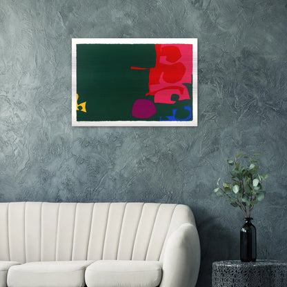 Interlocking Scarlet and Pink in Deep Green - 1970 - Patrick Heron Brushed Aluminum Print - 70x100 cm / 28x40 inches | Patrick Heron Aluminum Print | Patrick Heron Prints