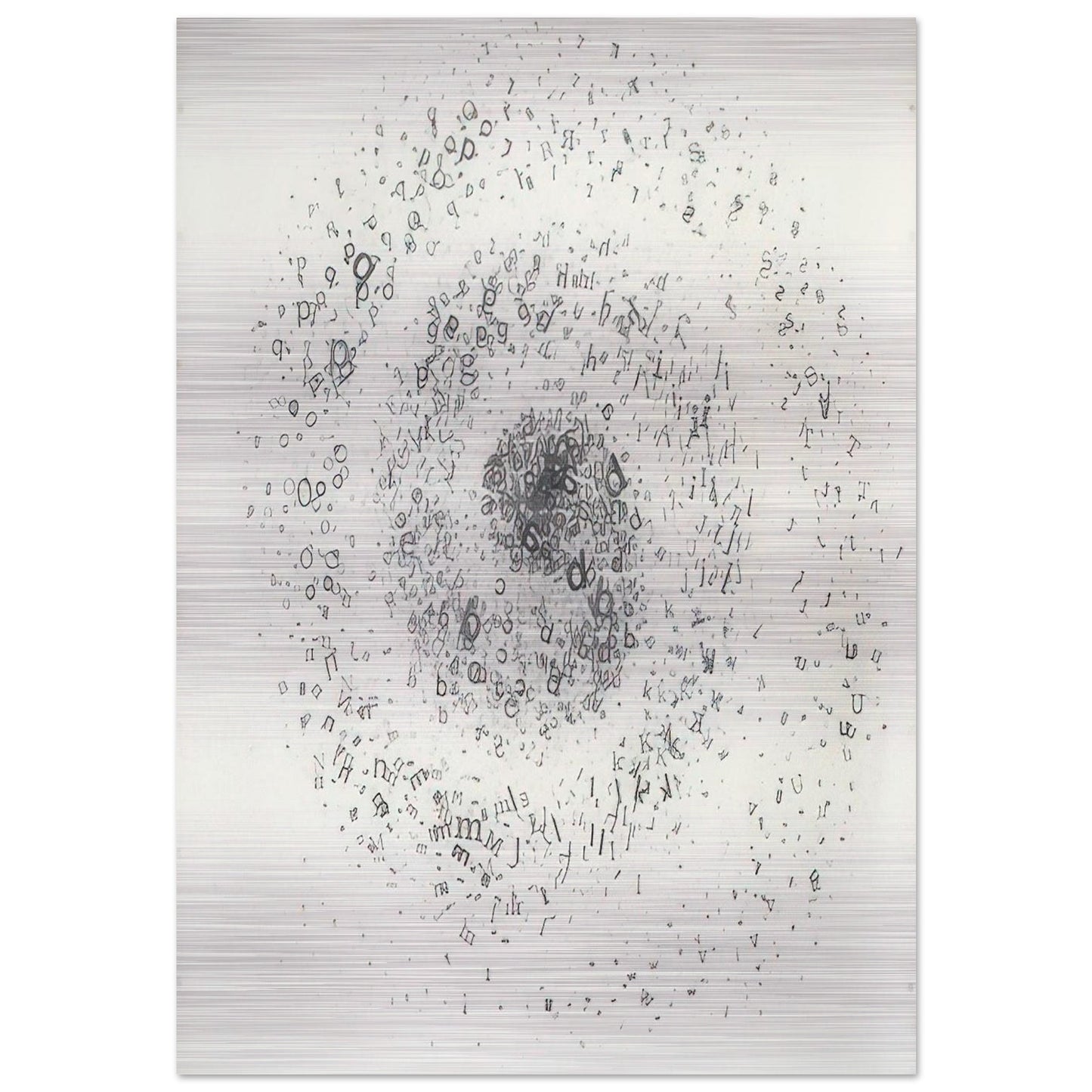 Untitled From the series Graphic Objects - 1972 - Mira Schendel Brushed Aluminum Print - 70x100 cm / 28x40 inches | Mira Schendel Aluminum Print | Mira Schendel Prints
