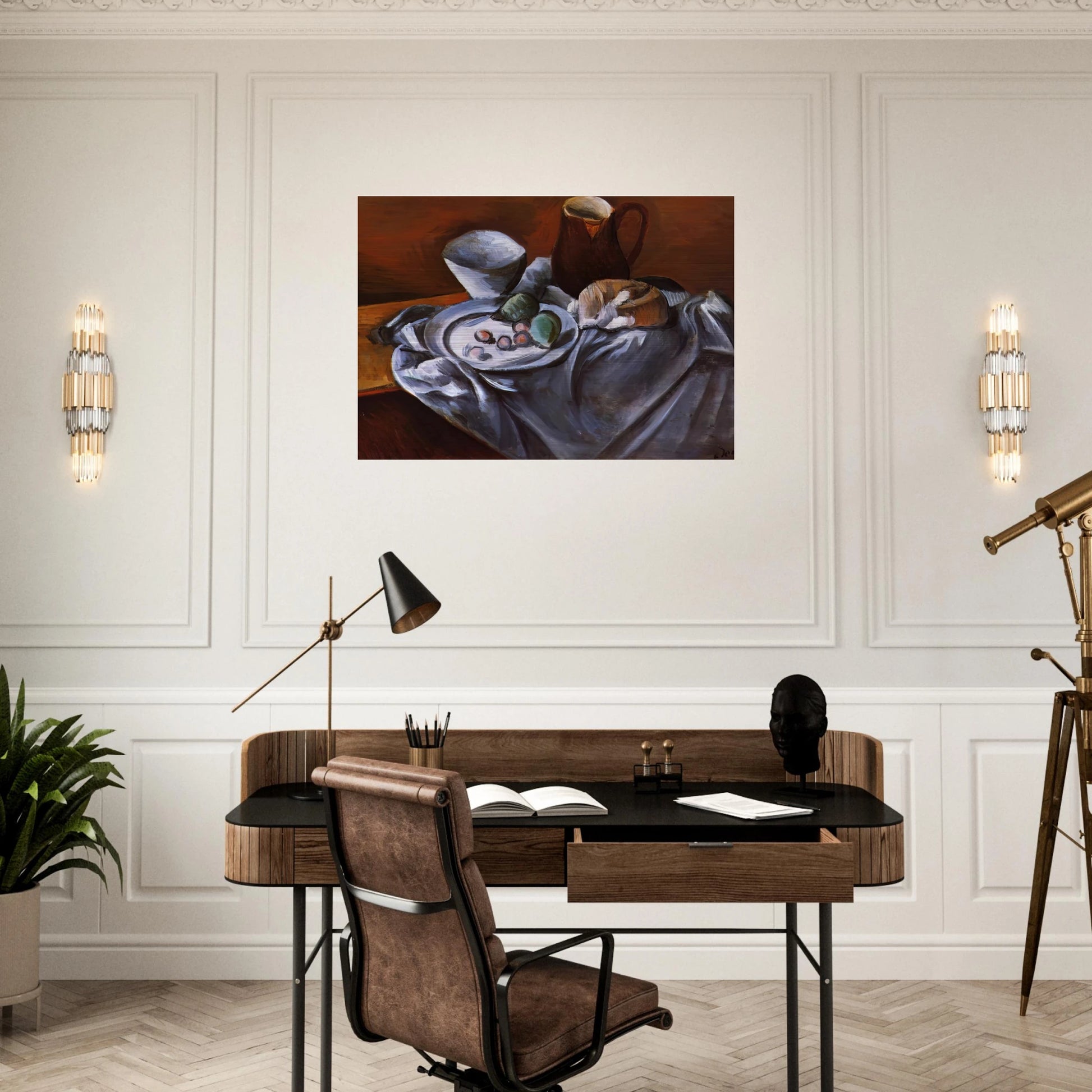 STILL LIFE WITH PEARS AND INDIAN BOWL - Andre Derain Brushed Aluminum Print - 70x100 cm / 28x40 inches | Andre Derain Aluminum Print | Andre Derain Prints