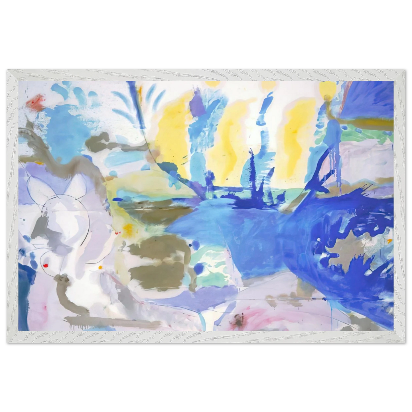Helen Frankenthaler - Basque Beach - 1958 Wall art - 13x18 cm / 5x7 inches - Premium Wooden Framed Poster With Fine Art Paper-canvas - Black frame
