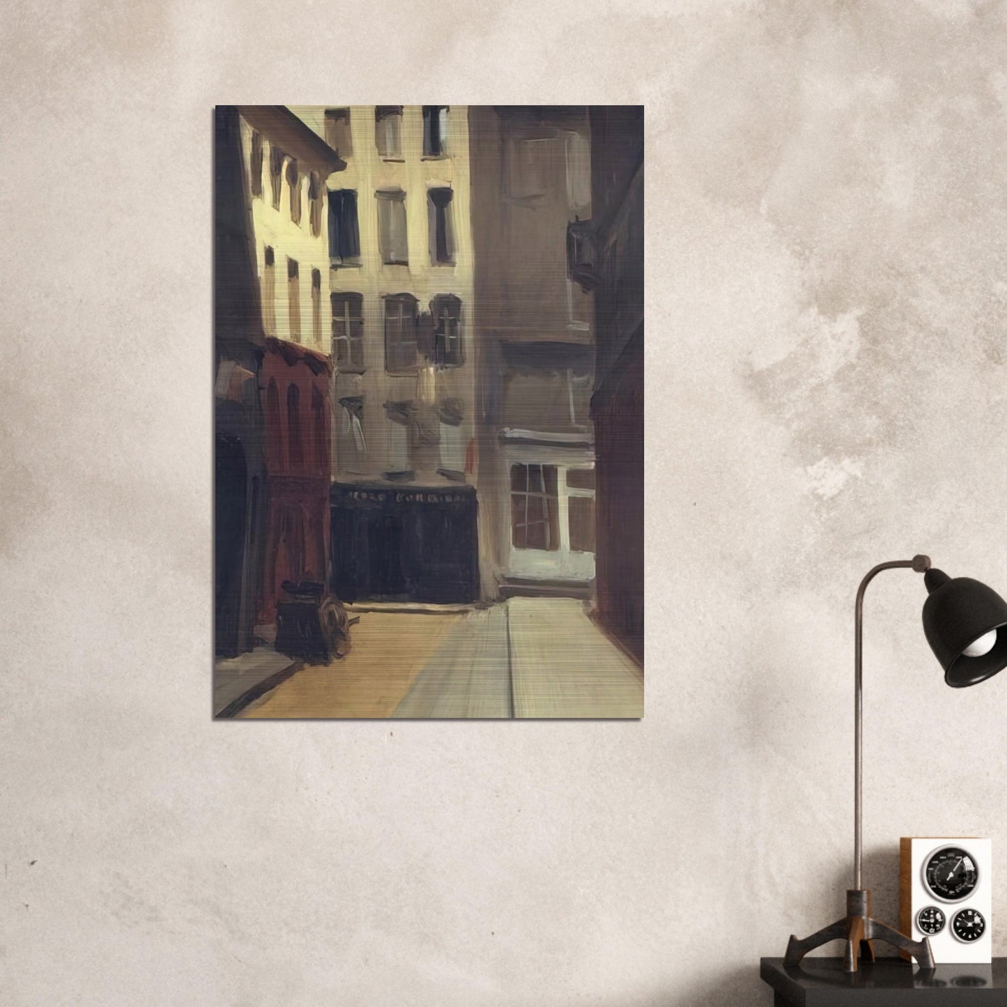 Paris Street - Edward Hopper Brushed Aluminum Print - 70x100 cm / 28x40 inches | Edward Hopper Aluminum Print | Edward Hopper Prints