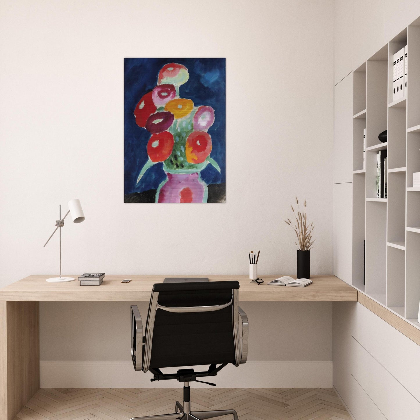 BLUMEN IN EINER VASE 1918 - Alexej von Jawlensky Brushed Aluminum Print - 70x100 cm / 28x40 inches | Alexej von Jawlensky Aluminum Print | Alexej von Jawlensky Prints