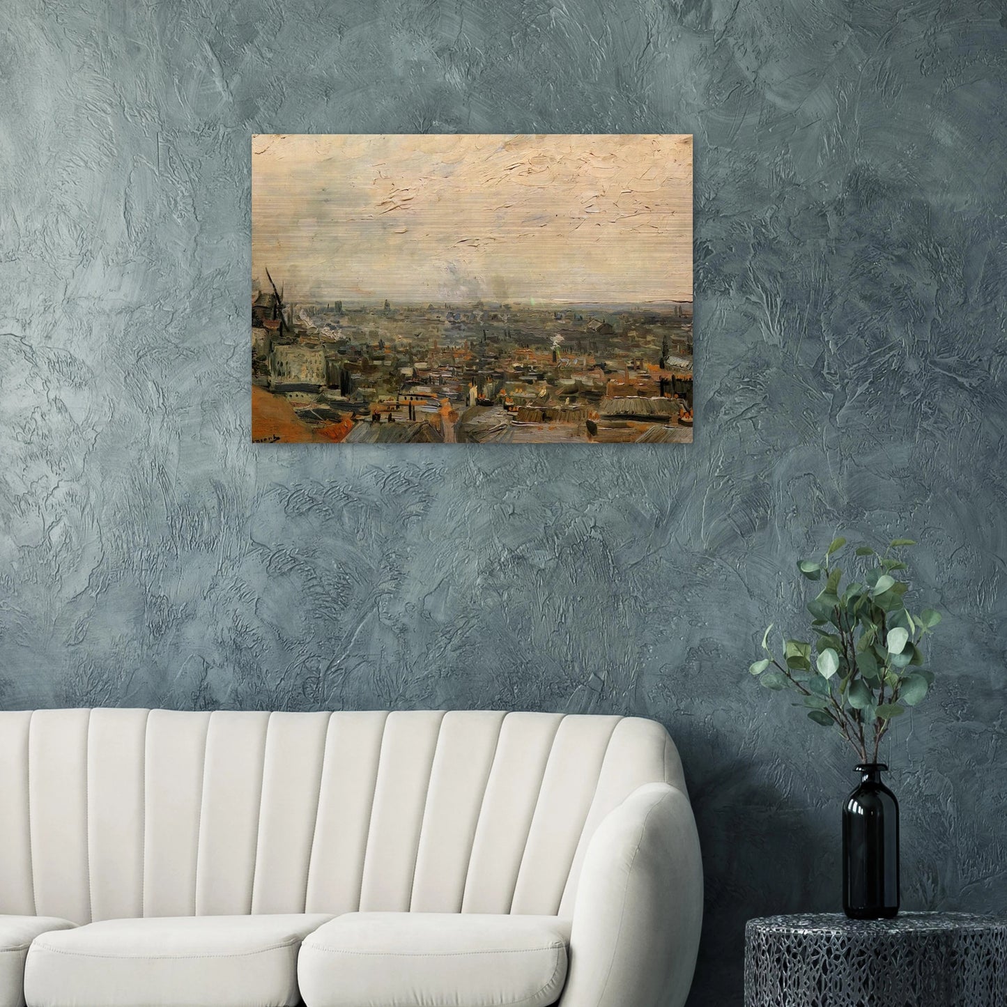 View of Paris from Montmartre - Vincent van Gogh Brushed Aluminum Print - 70x100 cm / 28x40 inches | Vincent van Gogh Aluminum Print | Vincent van Gogh Prints