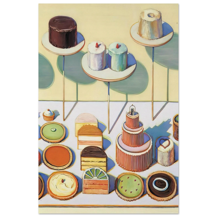 Cakes and Pies - 1995 - Wayne Thiebaud Art Prints - 100x150 cm / 40x60″ inches | Wayne Thiebaud Poster | Wayne Thiebaud Prints