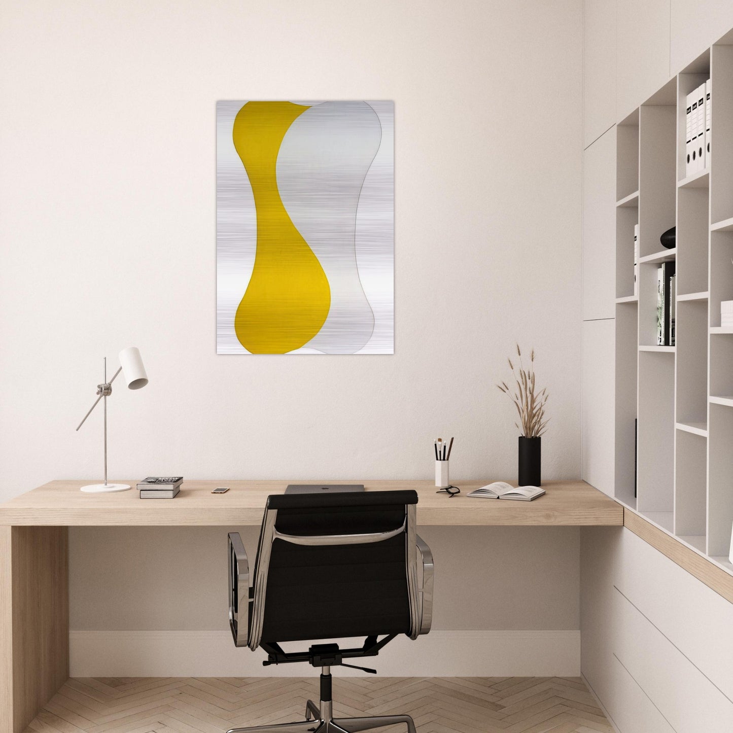Yellow White [Sun] - 1959 - Leon Polk Smith Brushed Aluminum Print - 70x100 cm / 28x40 inches | Leon Polk Smith Aluminum Print | Leon Polk Smith Prints